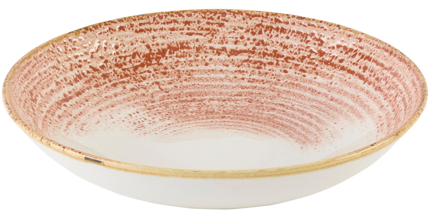 Flacher Coupe Teller in Koralle von S.P. Homespun Accents, 26 cm Durchmesser, ideal für stilvolle Tischdekoration und Servieren.