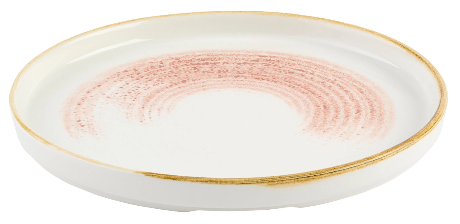 S.P. Homespun Accents Coral Teller, flach mit gewelltem Rand, 21 cm Durchmesser, ideal für stilvolle Tischdekoration und Servieren.