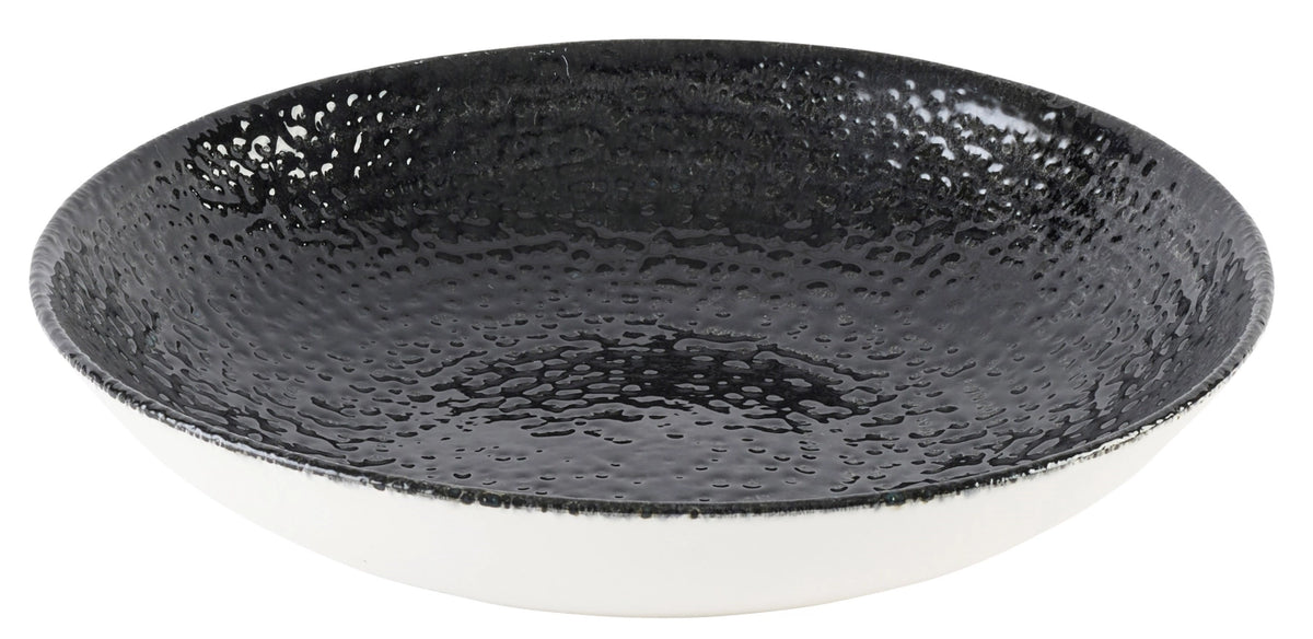 S.P. Homespun Chroma Black Coupe Teller tief 18.2cm in Schwarz präsentiert im Onlineshop von KAQTU Design AG. Teller ist von Churchill