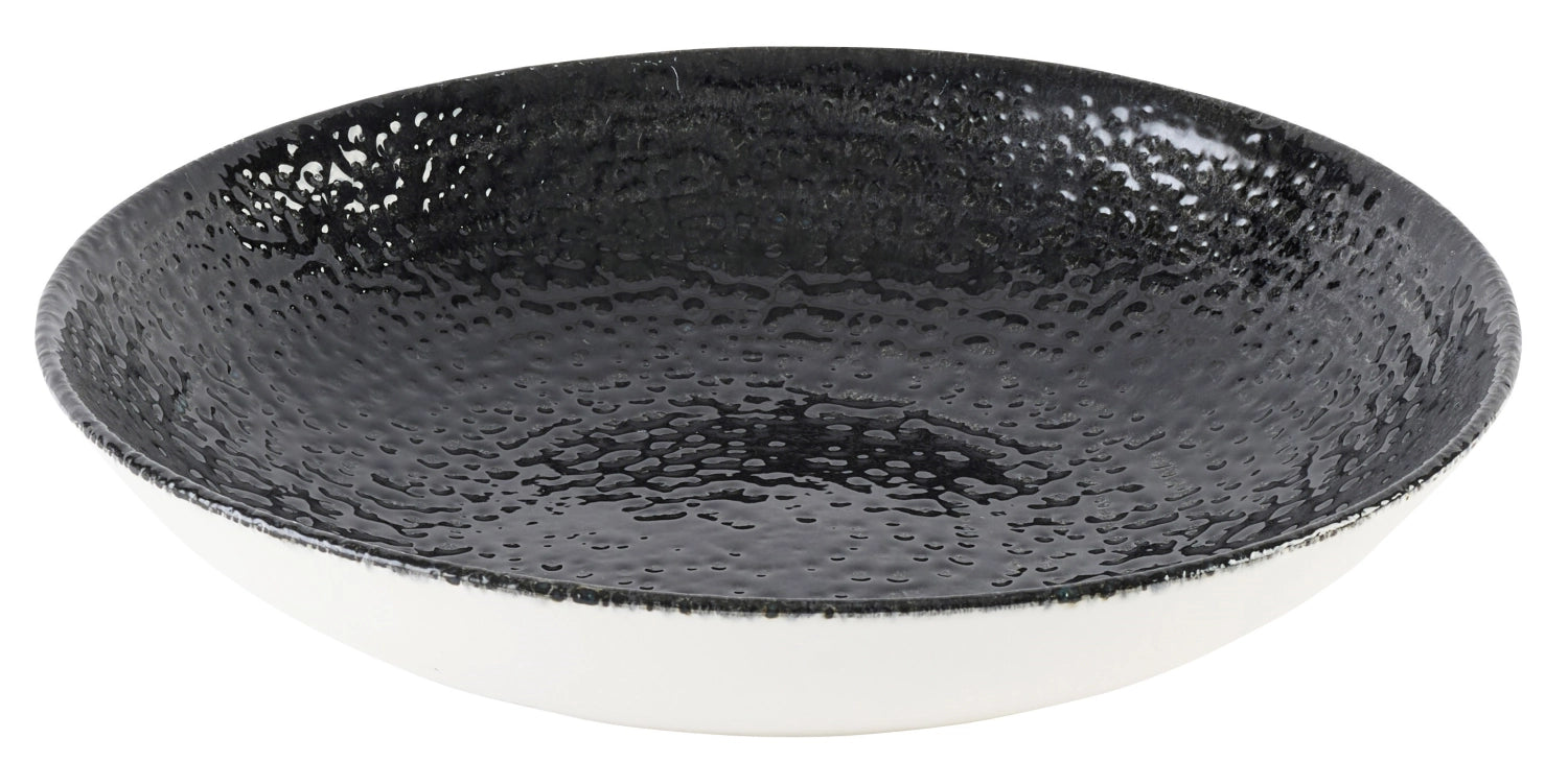 S.P. Homespun Chroma Black tiefen Coupe Teller, 18.2 cm, stilvolles Geschirr von Churchill, ideal für ansprechende Tischdekoration.
