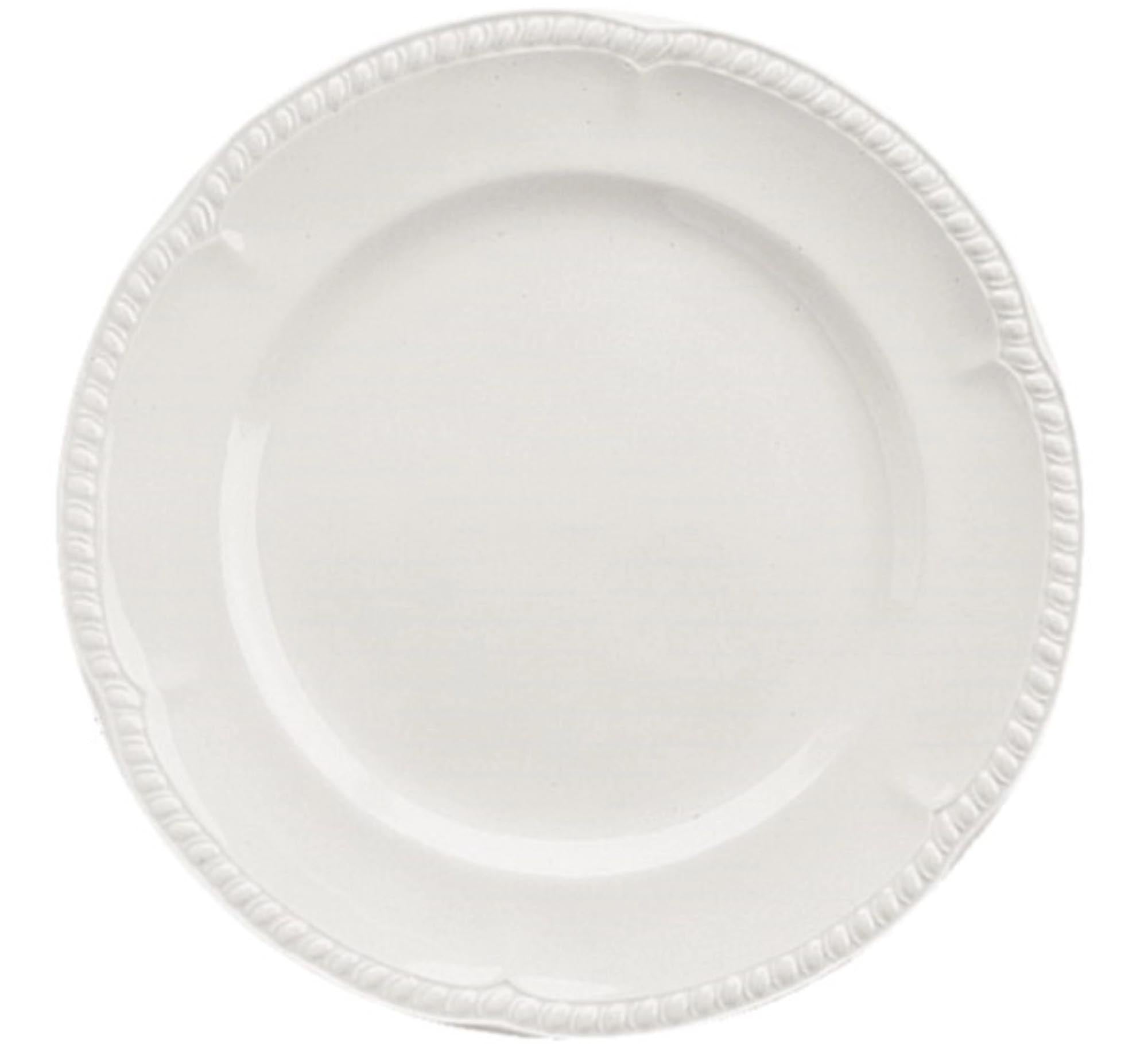 Eleganter 28cm Teller aus feinstem Porzellan, robust, langlebig, ideal für Hauptgerichte. Zeitloses Design, spülmaschinenfest.