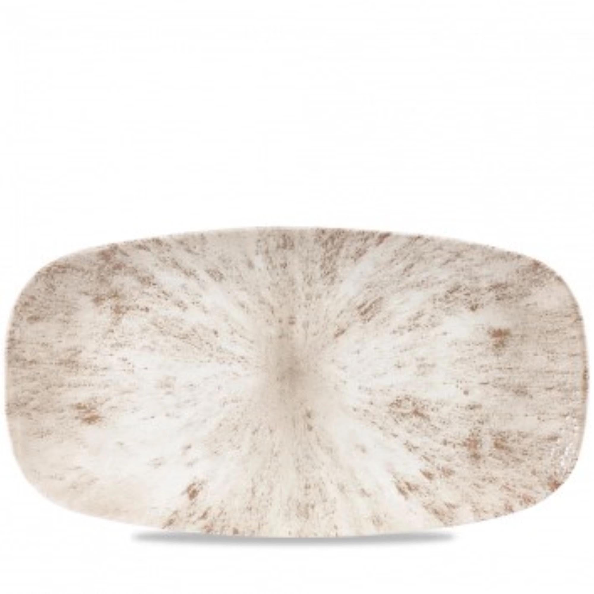 Elegante, robuste Porzellanplatte in Agate Grey, 35.5x18.9cm, ideal für stilvolle Speisenpräsentation, hitze- und kratzfest.
