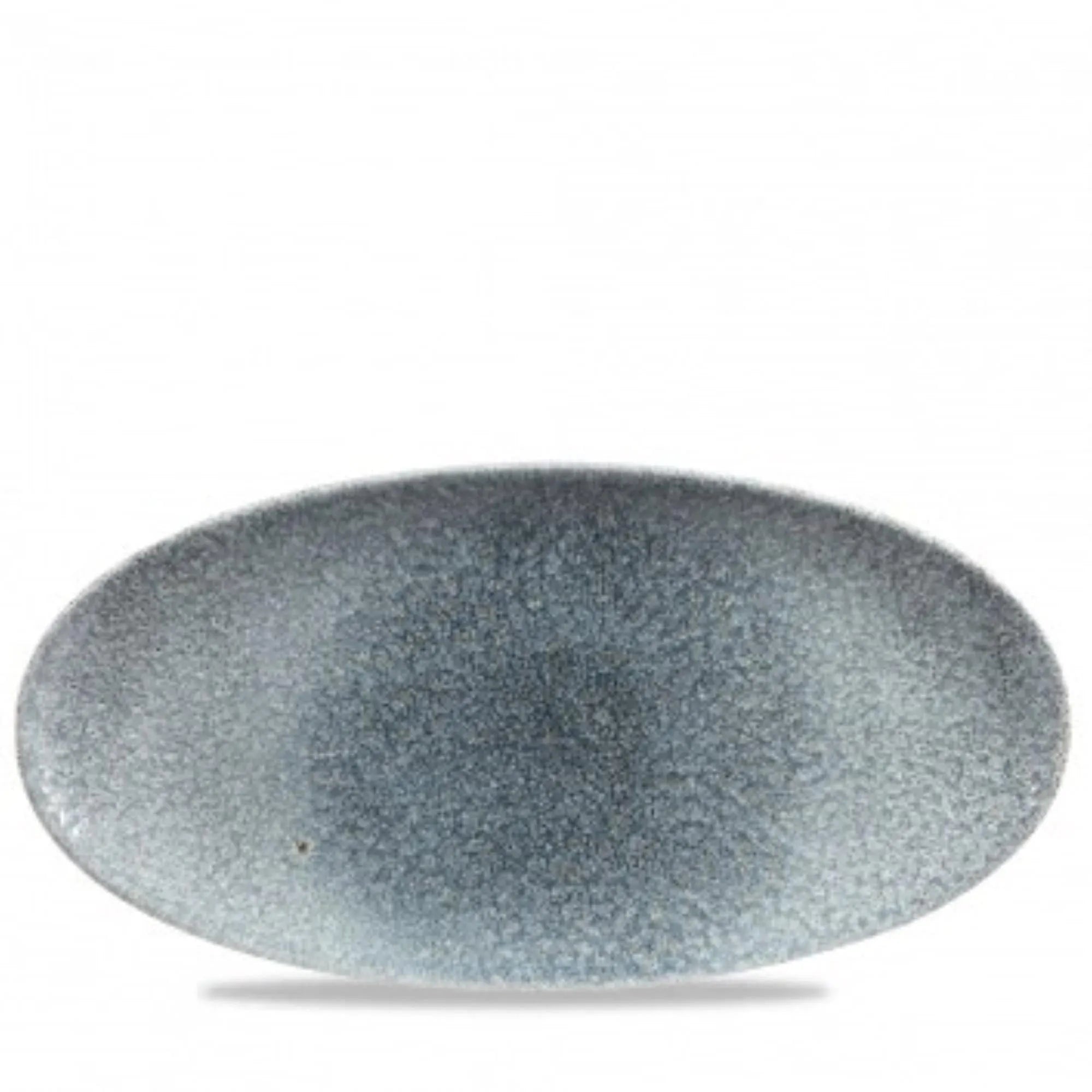 S.P. Raku Topaz Blue Platte oval 34.7x17.3cm, - KAQTU Design