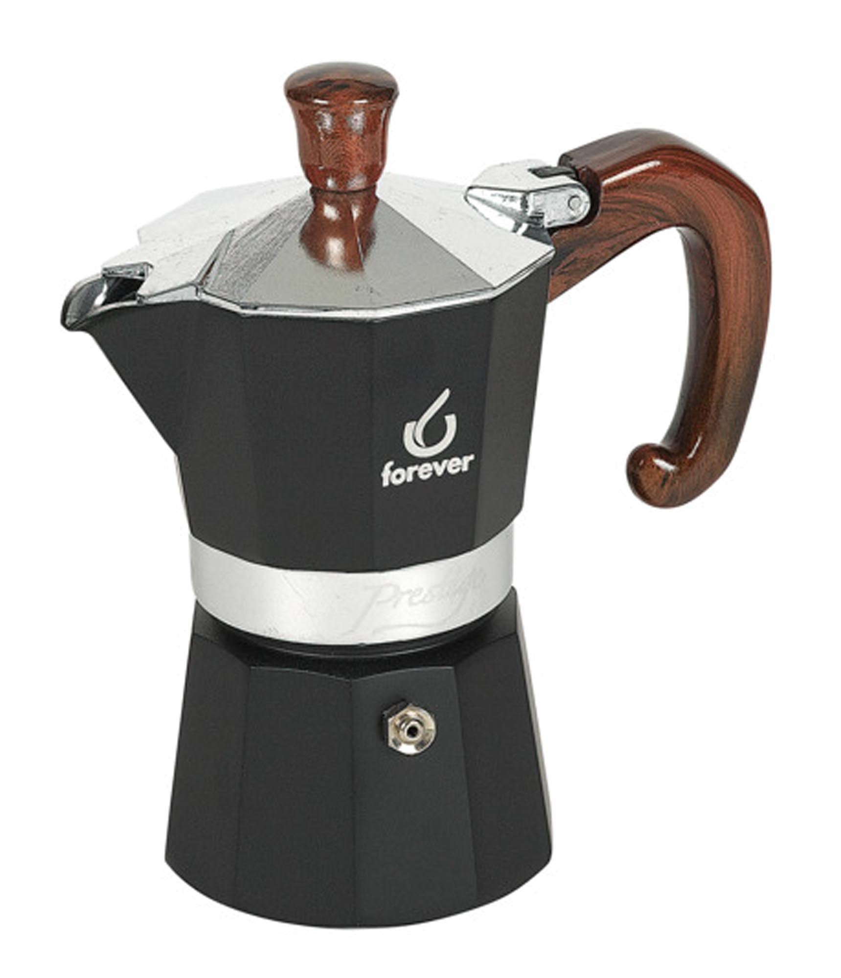Entdecken Sie den FOREVER Kaffeezubereiter Radica Prestige für 2 Tassen. Hochwertiges Glas und Edelstahl, ideal für Kaffeeliebhaber.