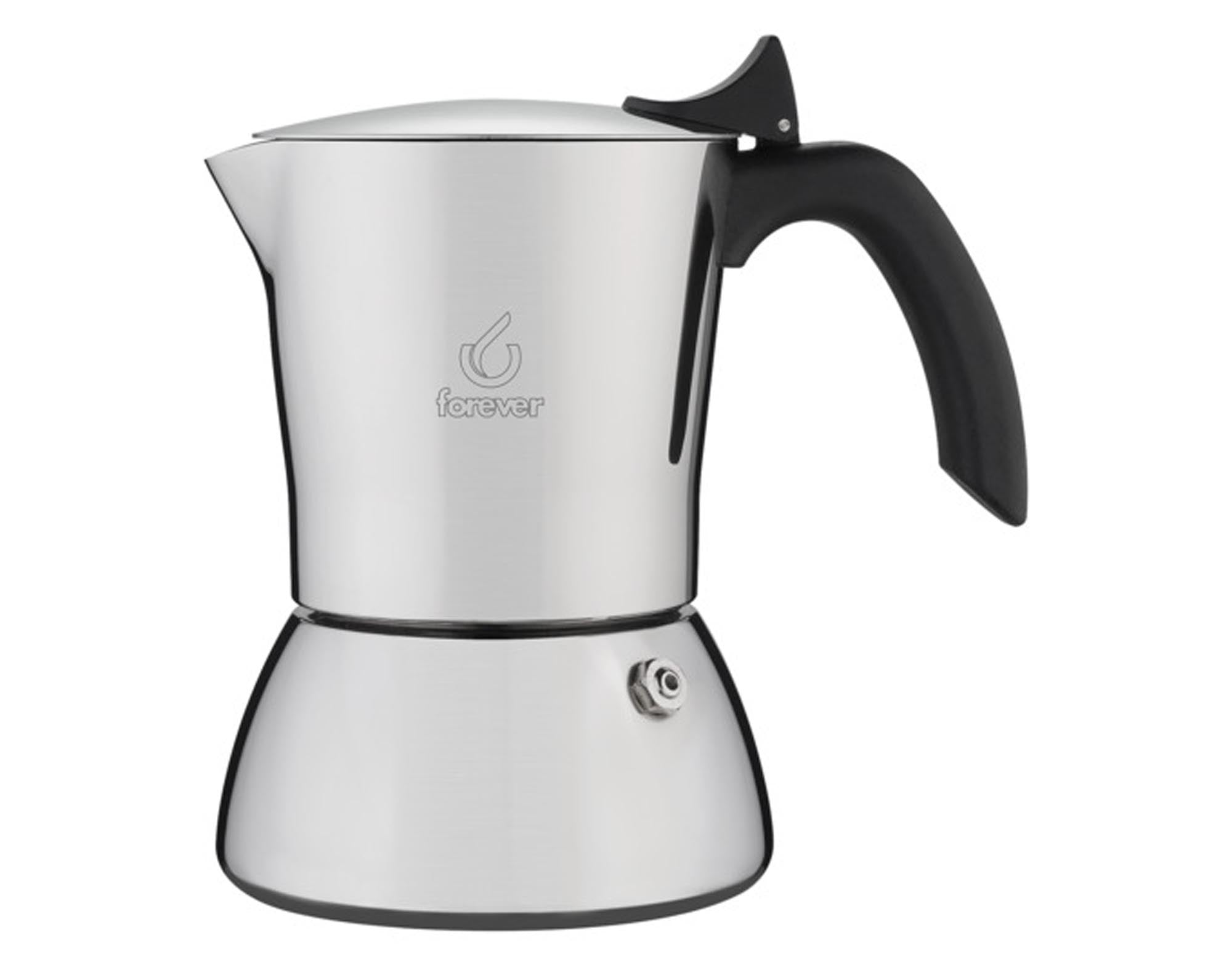 Entdecken Sie den eleganten FOREVER Kaffeezubereiter Miss Perla für 6 Tassen. Hochwertiger Edelstahl, einfache Bedienung und perfekte Kaffeezubereitung.