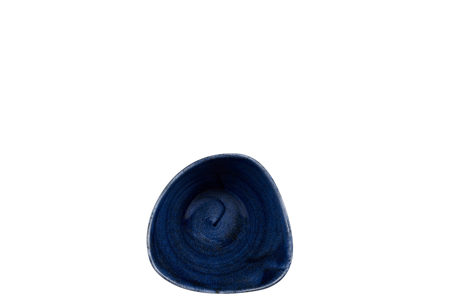 Erleben Sie die Stonecast Patina Cobalt Blue Triangel Schüssel von Churchill – ein handgefertigtes, stilvolles Geschirrstück mit einzigartiger Patina-Oberfläche.