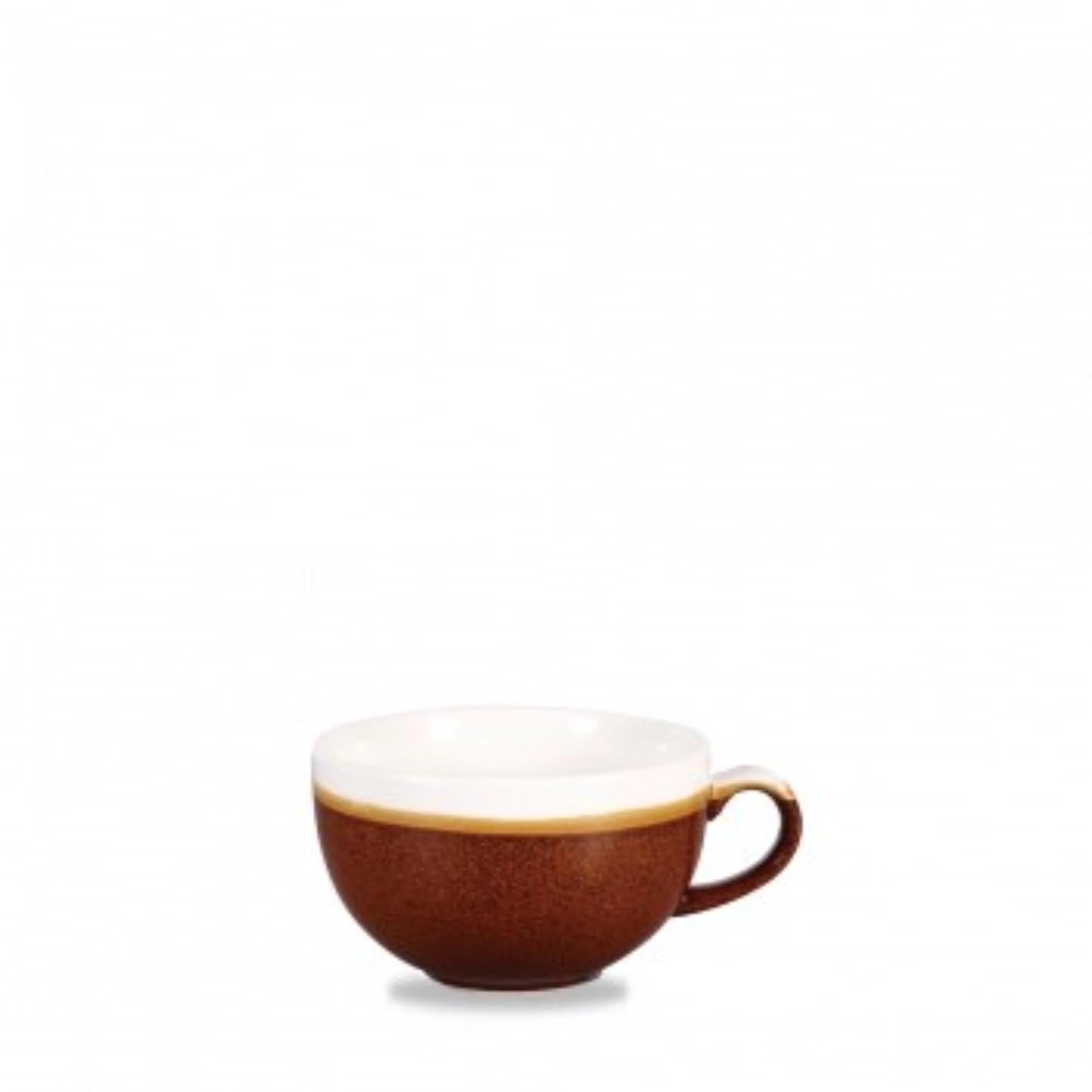 Elegante Zimtbraune Tasse 34cl von Churchill: Hochwertiges Porzellan, kratzfest, ideal für Kaffee, Tee oder Schokolade. Stilvoll und langlebig.