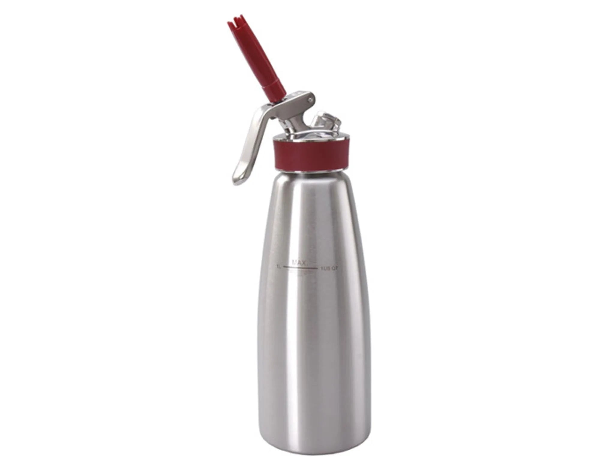 KISAG Rahmbläser 1L: Edelstahl, ergonomisch, für Profis. Perfekt für Desserts, Torten. Einfach zu reinigen, langlebig, effizient.