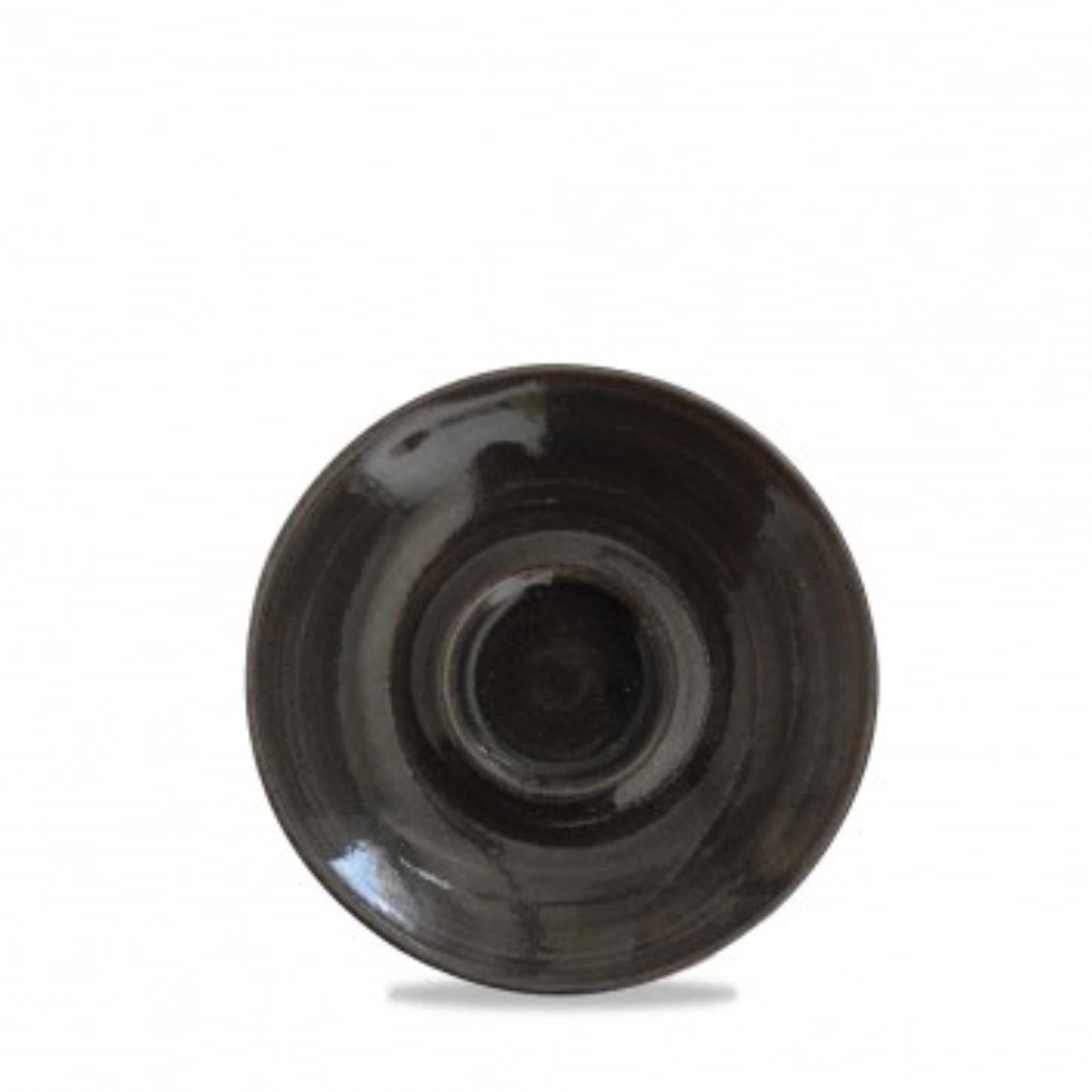 Stilvolle, schwarze Porzellantasse von Churchill, 15,6 cm hoch, ideal für Kaffee, Tee oder heiße Schokolade.