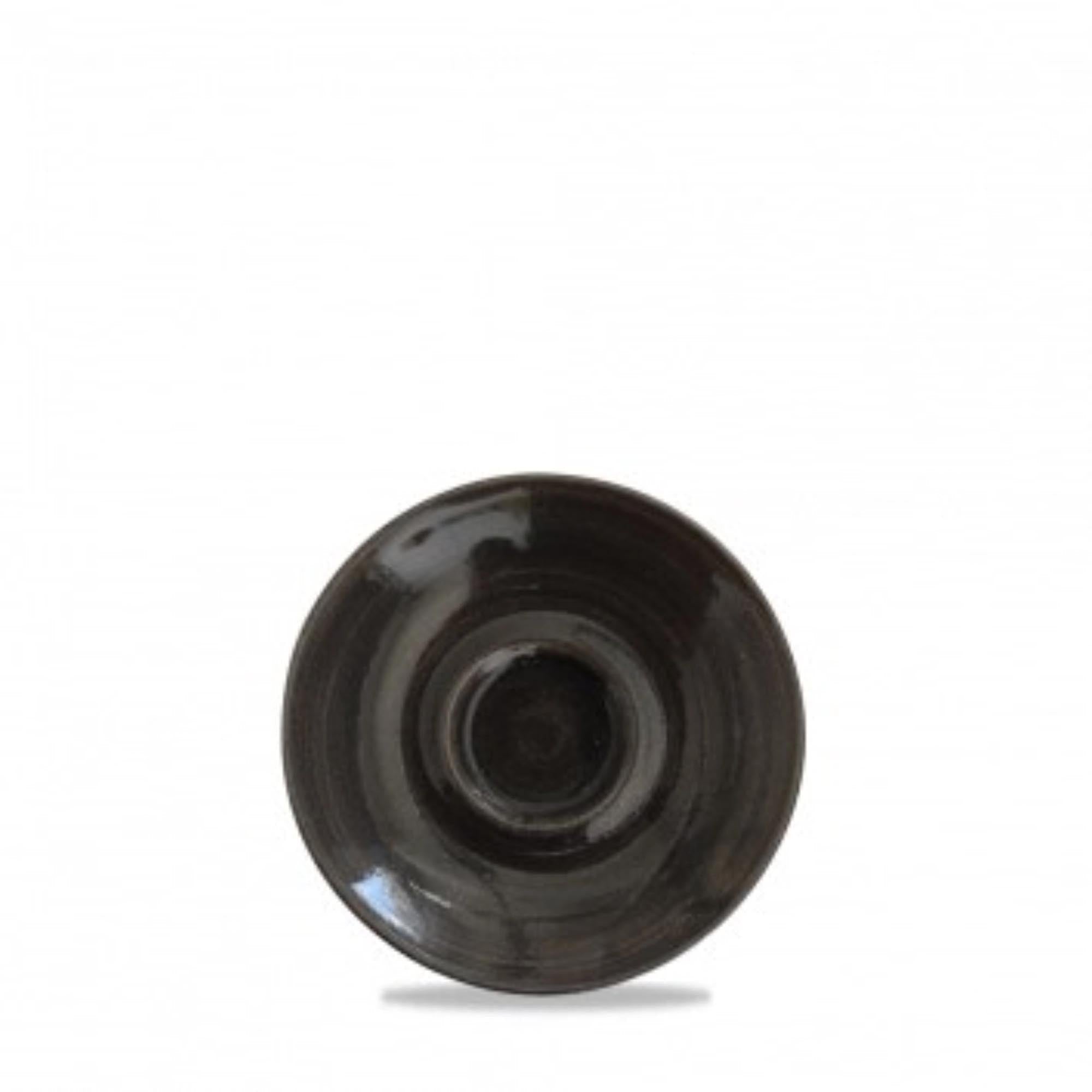 Elegante, schwarze Porzellantasse von Churchill, 11,8 cm hoch, robust, spülmaschinen- und mikrowellengeeignet.