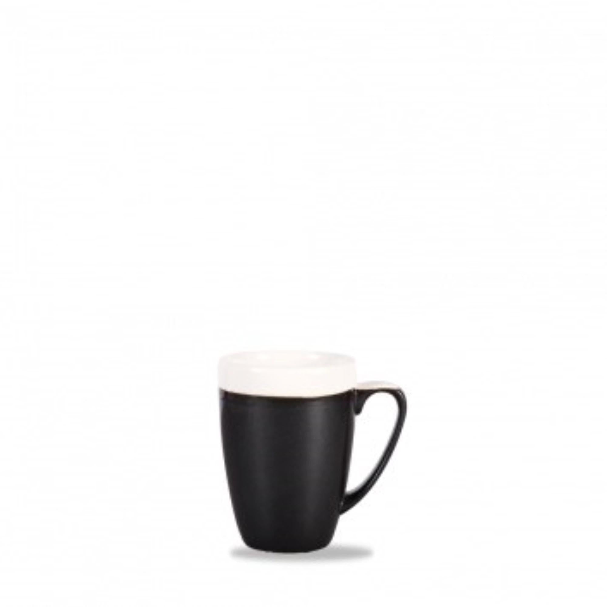 Eleganter 34cl Becher von Churchill in mattem Schwarz, ideal für heisse und kalte Getränke. Spülmaschinenfest und stilvoll.