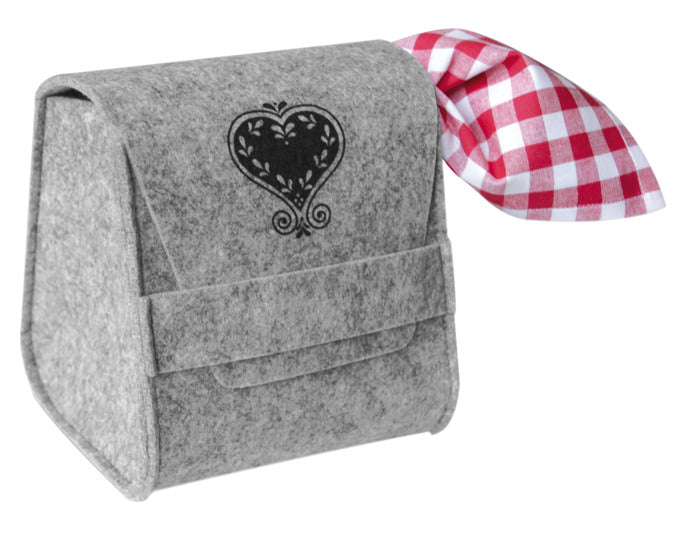 STEINLIN Kartoffeltasche Herz grau Filz 16x16x16 cm in  präsentiert im Onlineshop von KAQTU Design AG. Haushaltshilfen ist von STEINLIN