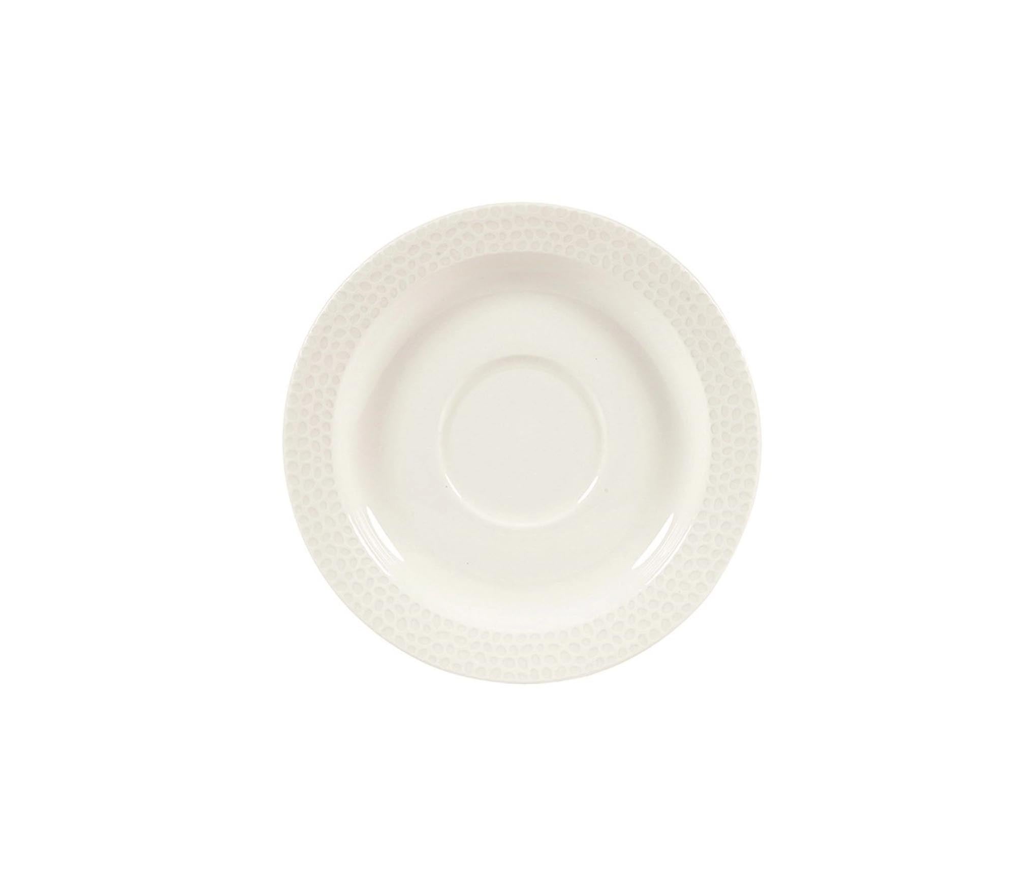 Elegante 15cm Isla White Untertasse von Churchill: Hochwertiges, langlebiges Porzellan in klassischem Weiß für stilvolle Kaffeepausen.