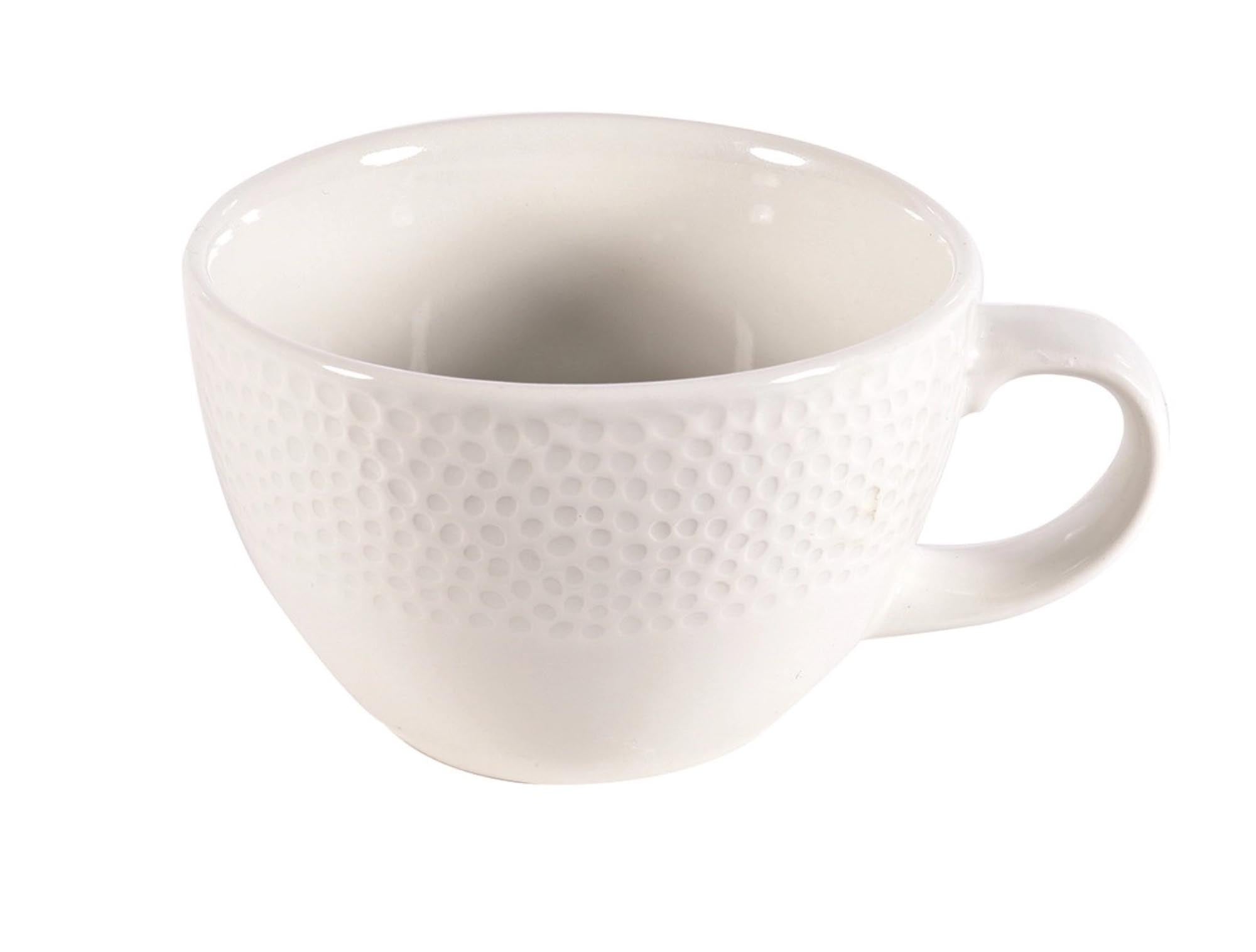 Elegante Isla White Teetasse 22.7cl aus Porzellan mit romantischem Blumenmuster, ideal für Tee, spülmaschinenfest.