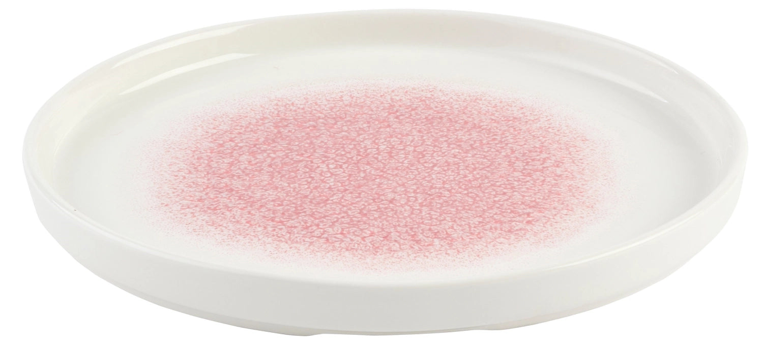 Eleganter S.P. Raku Pink Quartz Chefs Walled Teller von Churchill, 26 cm Durchmesser, ideal für stilvolle Tischdekoration und kulinarische Präsentation.