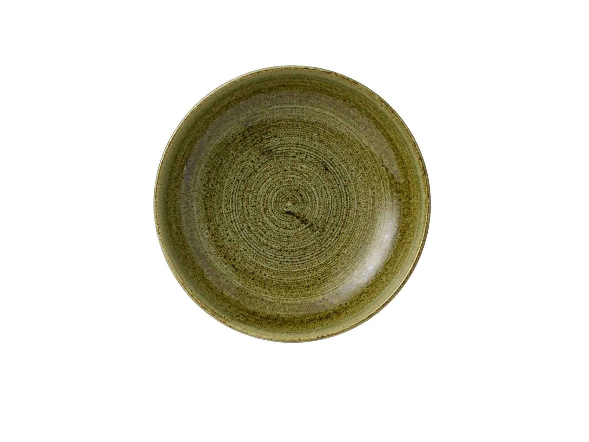 Stonecast Plume Olive Coupe Teller tief 24.8cm - KAQTU Design