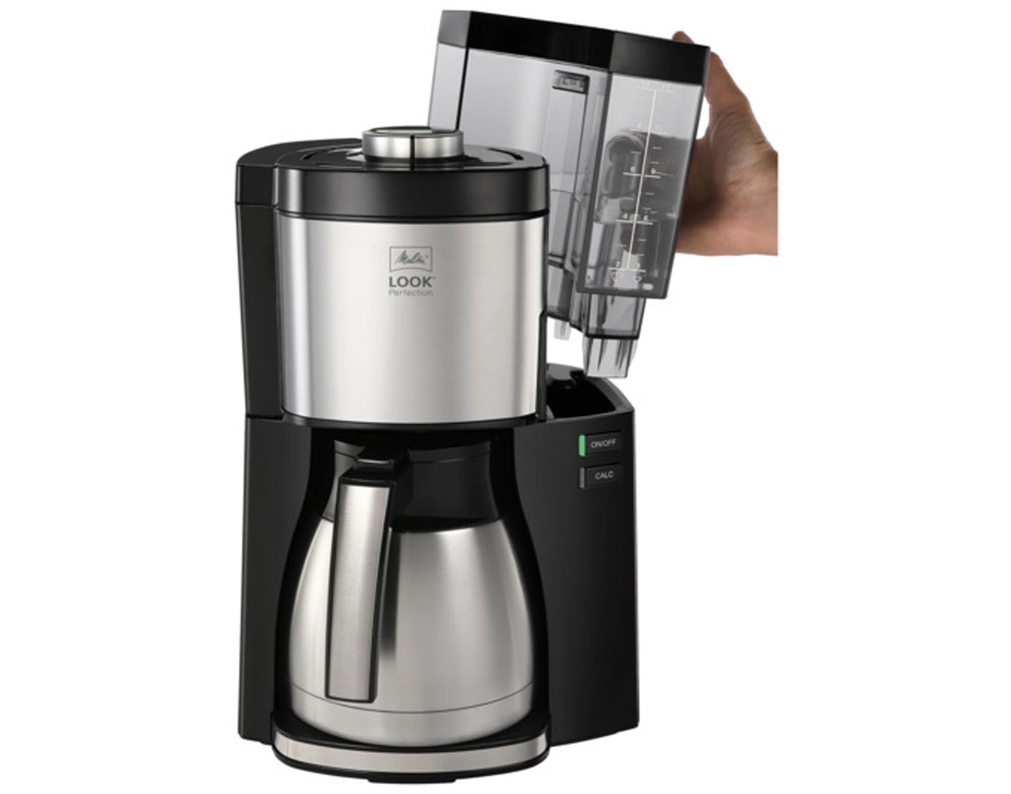 Entdecken Sie die MELITTA Kaffeemaschine Look Therm: Hochwertige Filterkaffeemaschine mit Thermkanne, AromaSelector und Timerfunktion für perfekten Kaffeegenuss.