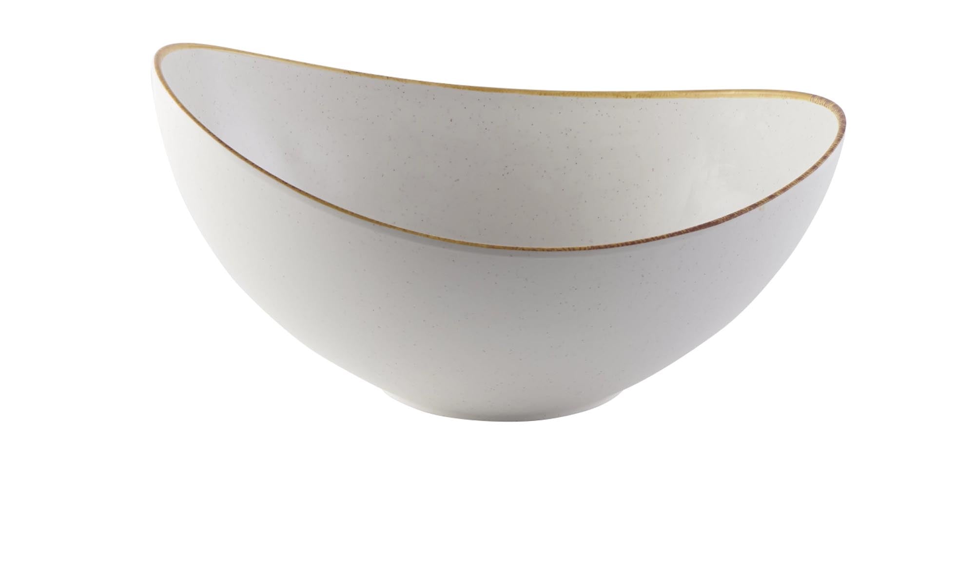 Stonecast Melamine Barley White Buffet Bowl 35.5x25x18cm