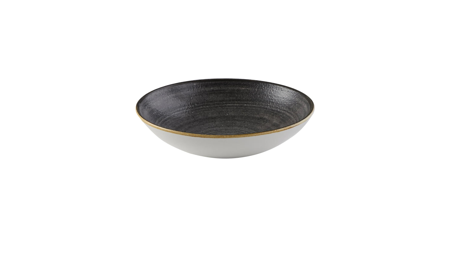 Schlichte und moderne Stonecast Raw Black Coupe Bowl von Churchill, 18.2 cm, perfekt für kreative Anrichte und ansprechende Präsentation.