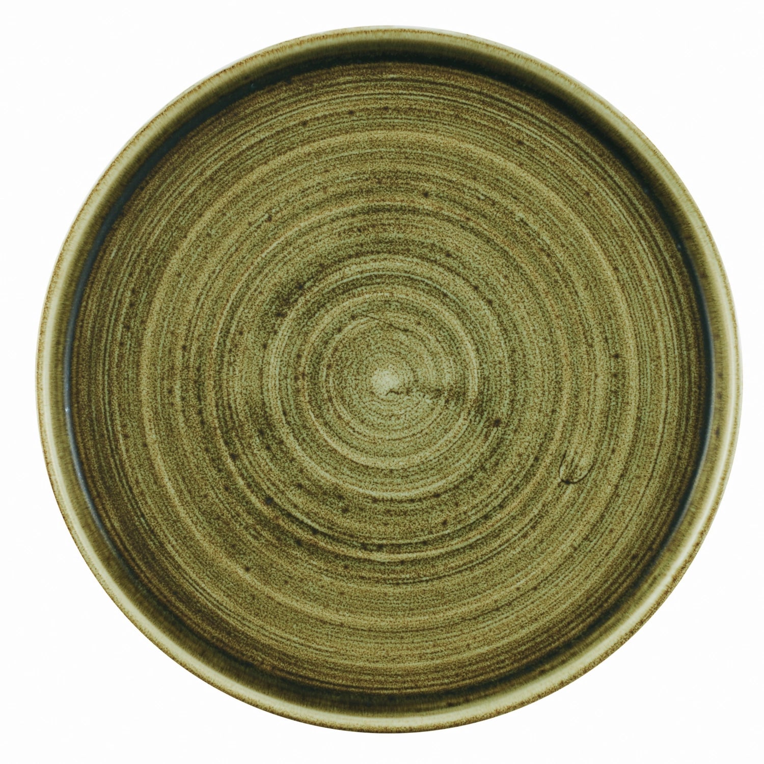Entdecken Sie den Stonecast Plume Olive Walled Teller von Churchill – 21 cm, handgefertigt, kratzfest, spülmaschinenfest und ideal für jede Tischdekoration.