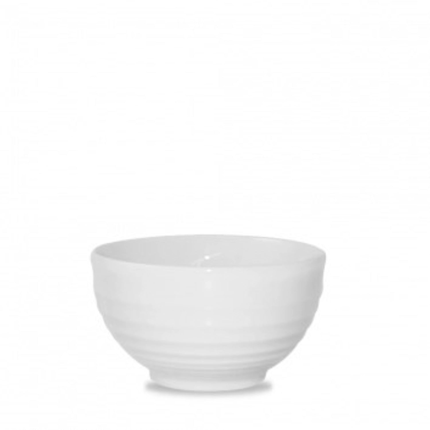 Stilvolle weiße Ripple Schüssel von Churchill, 13x17.4cm, 56cl, perfekt für die ansprechende Servierung von Speisen und Snacks.