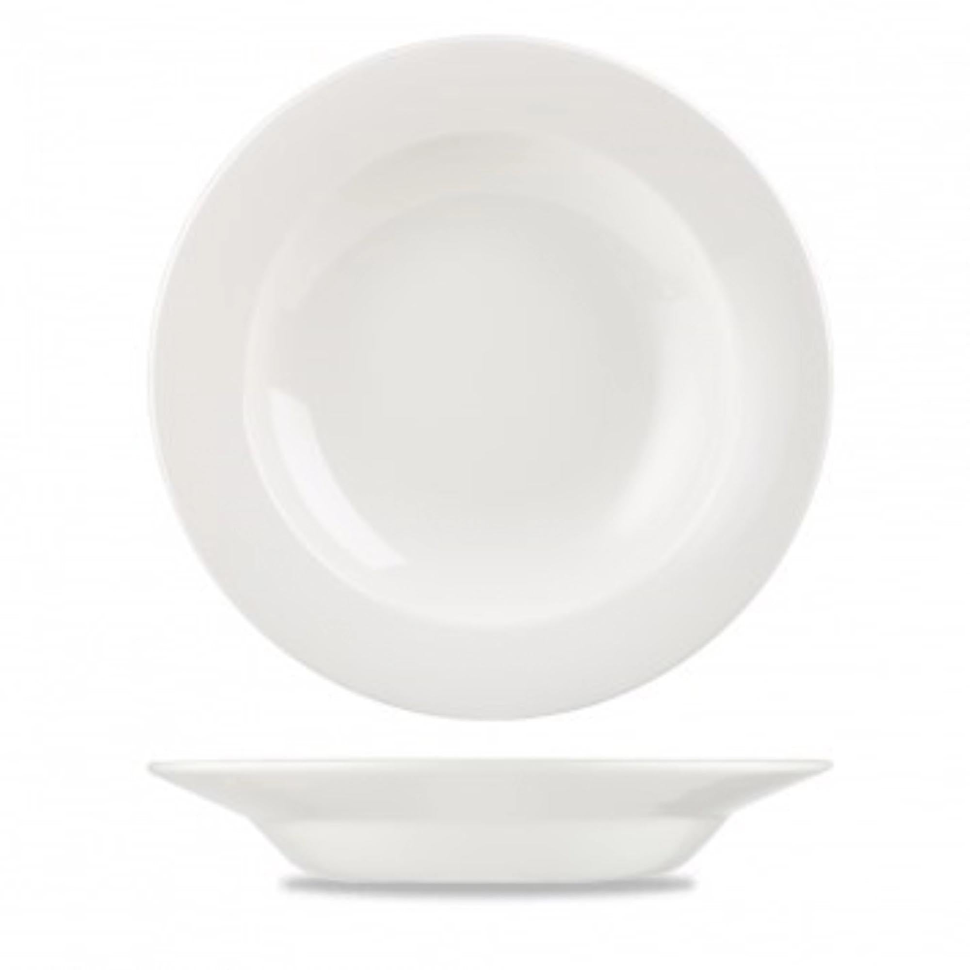 Eleganter 30cm Pasta Teller aus robustem Porzellan, spülmaschinen- und mikrowellengeeignet, ideal für stilvolle Tischdekoration.