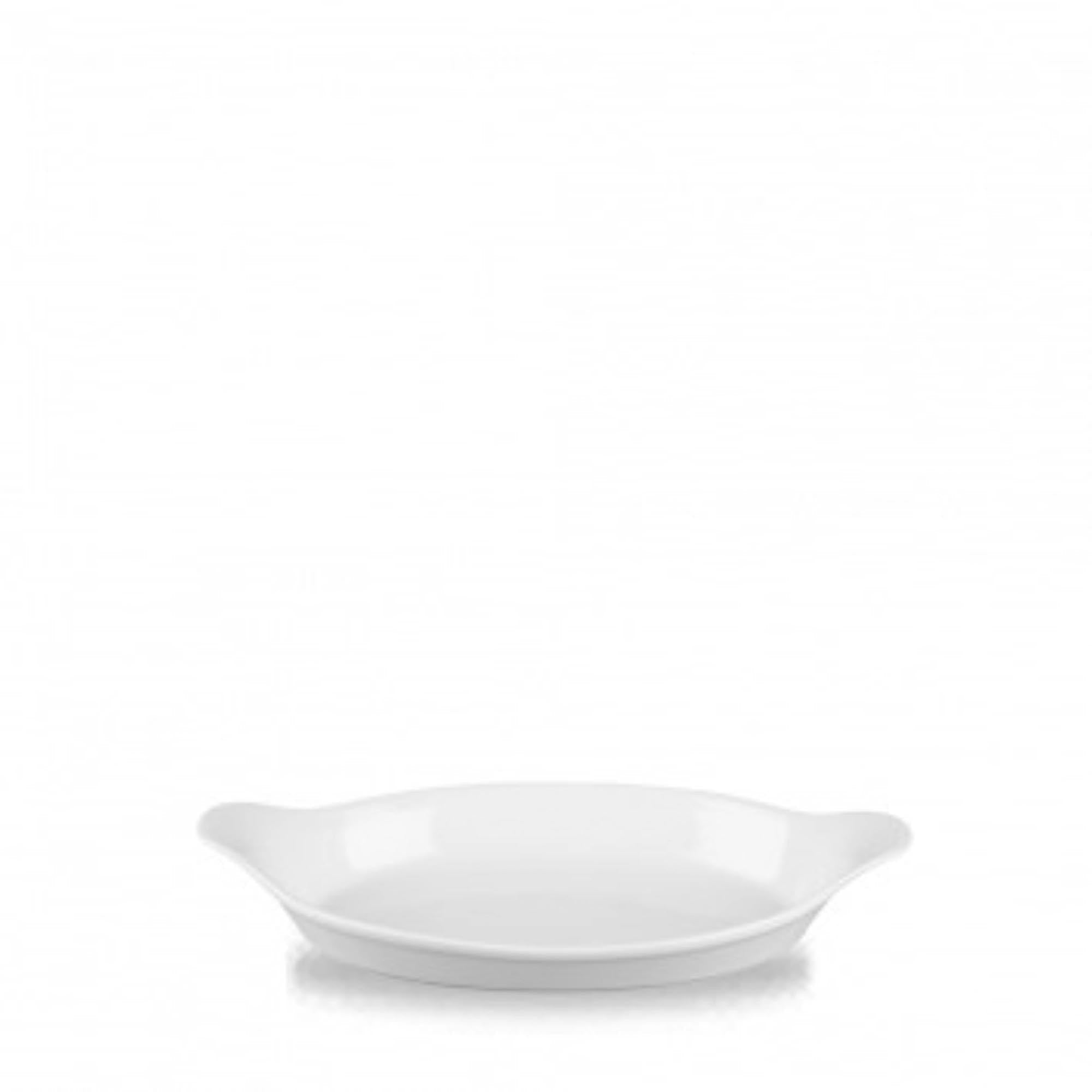 Elegante, ovale Porzellanschale 23.2x12 cm mit Griffen, ideal für Aufläufe, hitzebeständig und spülmaschinenfest.