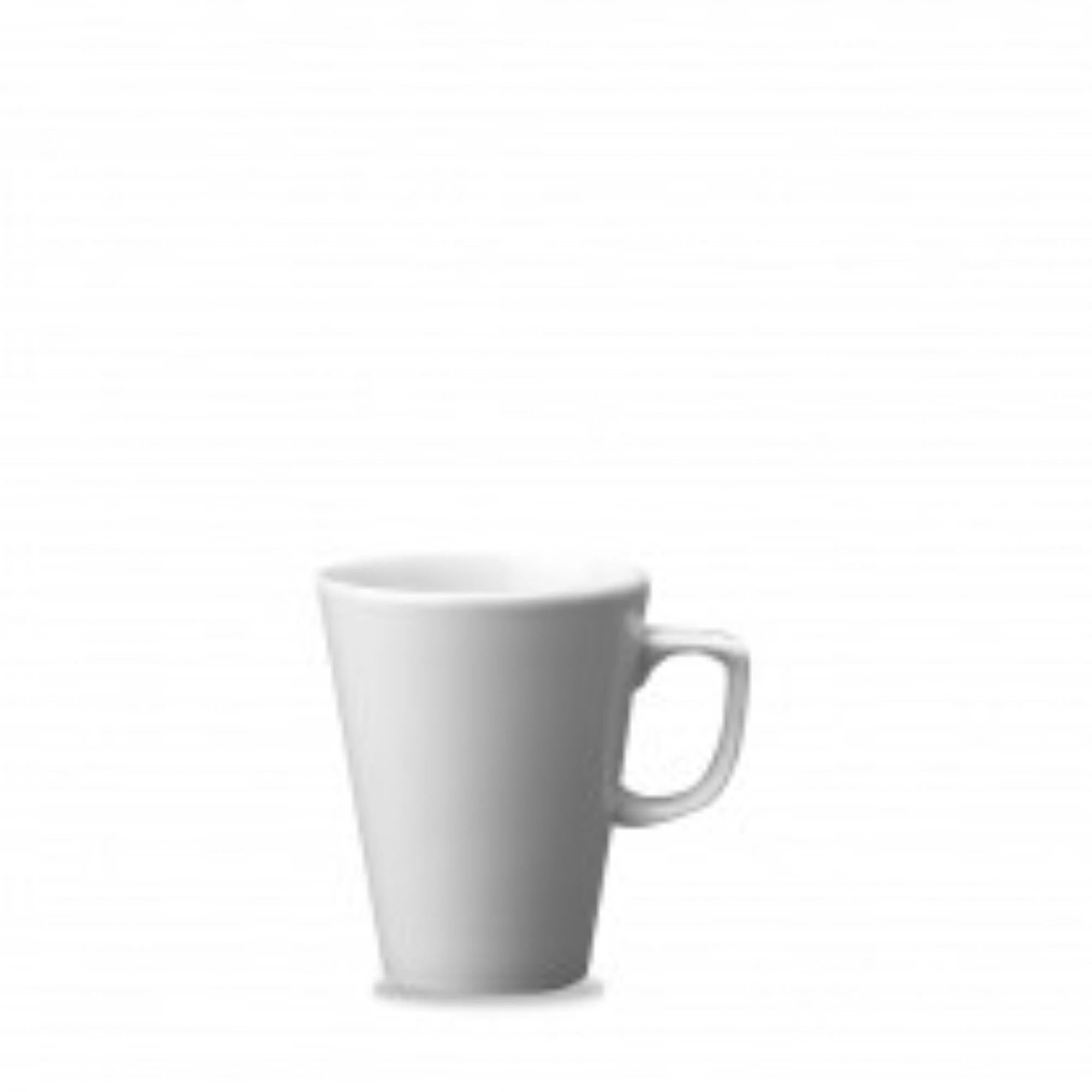 Eleganter 40cl Latte White Becher von Churchill, aus hitzebeständigem Glas, ideal für Café Latte. Spülmaschinenfest und stilvoll.