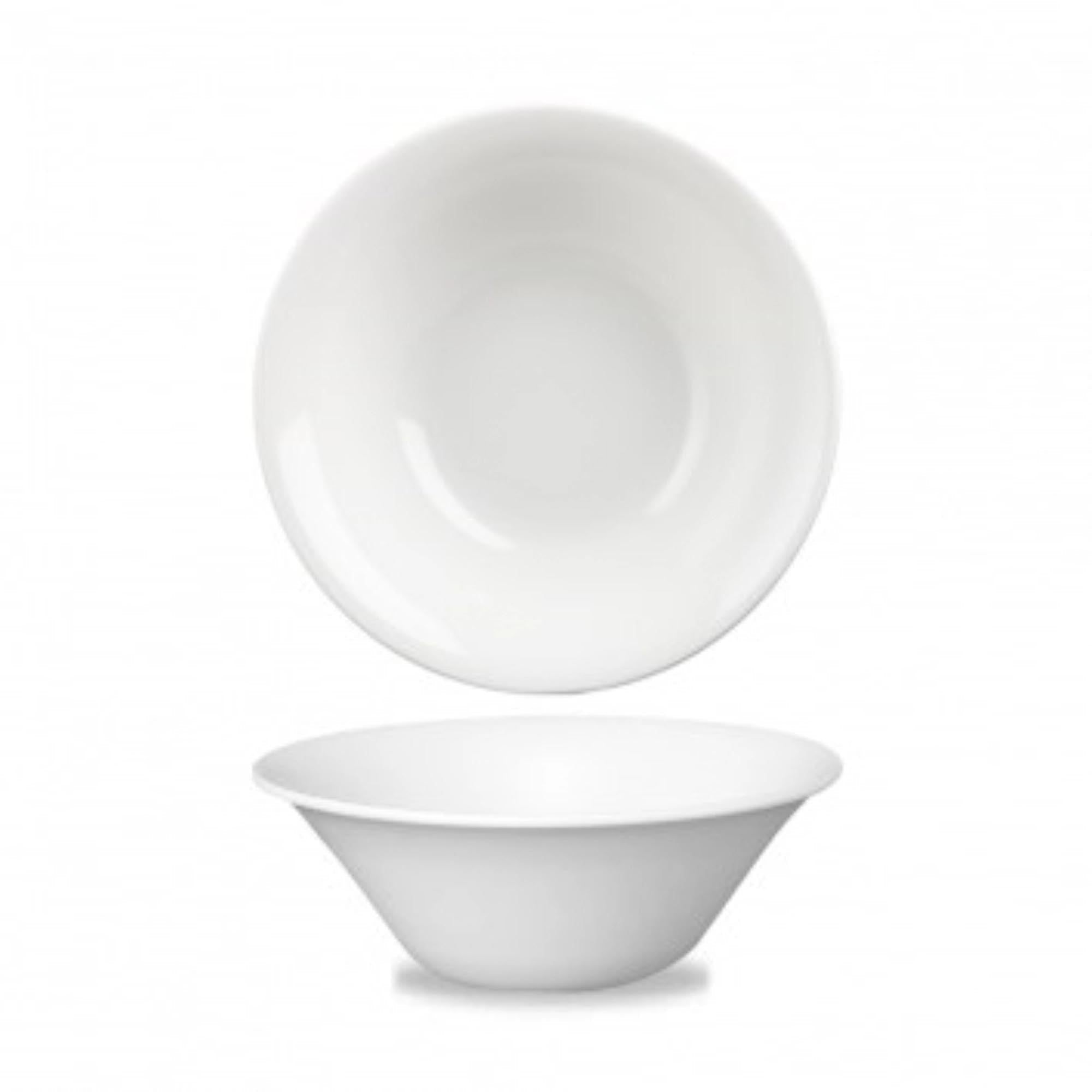 Elegante, langlebige Porzellanschüssel (21,3 cm, 80 cl) von Churchill, ideal für Salate, spülmaschinen- und mikrowellenfest.