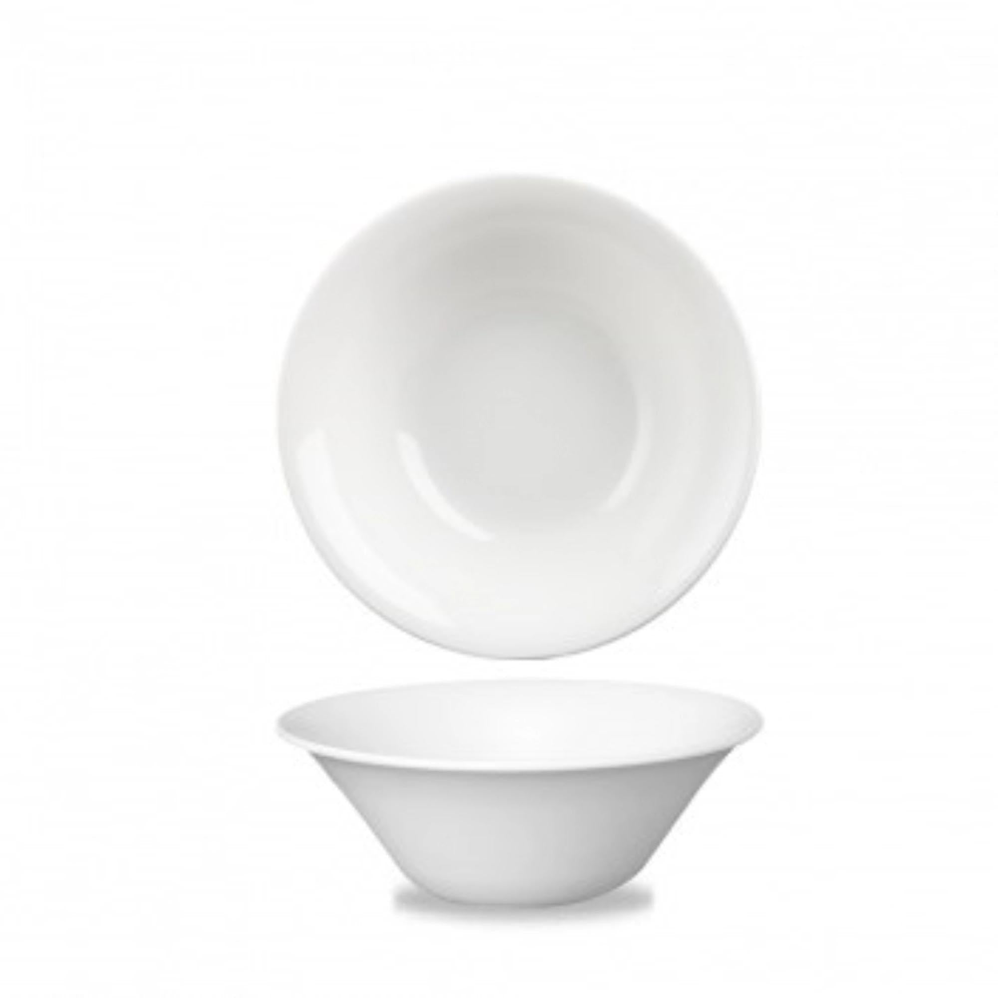 Elegante 17,2 cm Porzellanschüssel von Churchill, ideal für Salate. Kratzfest, spülmaschinengeeignet, mediterranes Flair.