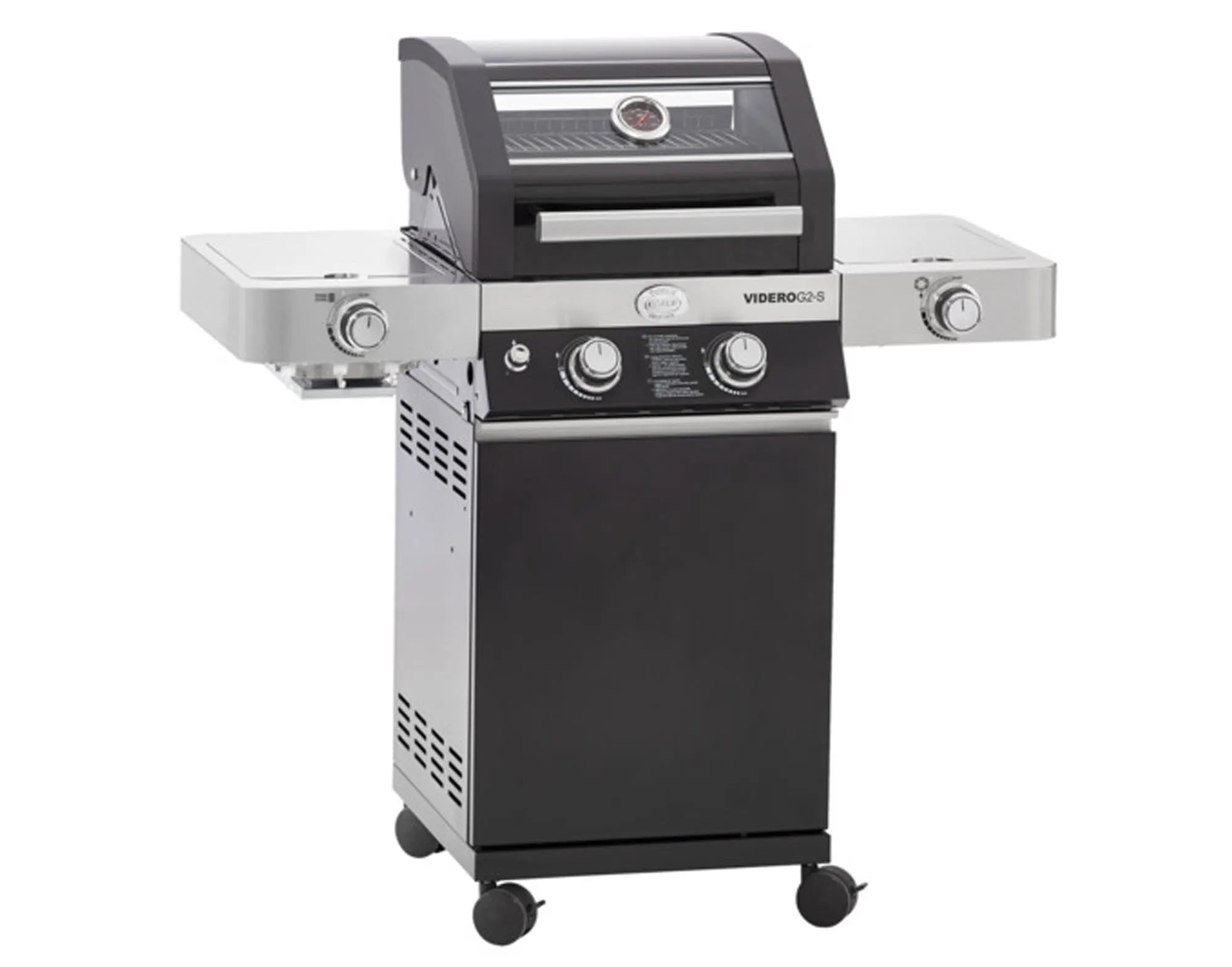 Eleganter RÖSLE Gasgrill Videro G2-S: Leistungsstark, langlebig, mit Edelstahlbrennern und Gusseisenrost für perfekte Grillergebnisse.