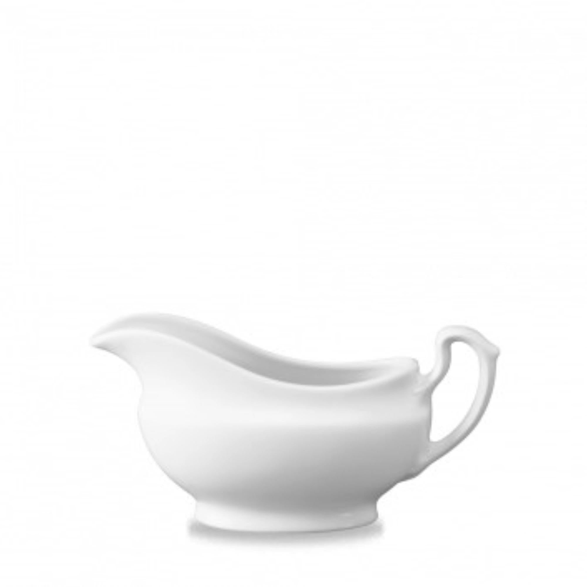 Entdecken Sie die Whiteware White Sauciere Gravy 36.2cl von Churchill – ideal für Saucen, langlebig, spülmaschinenfest und elegant.