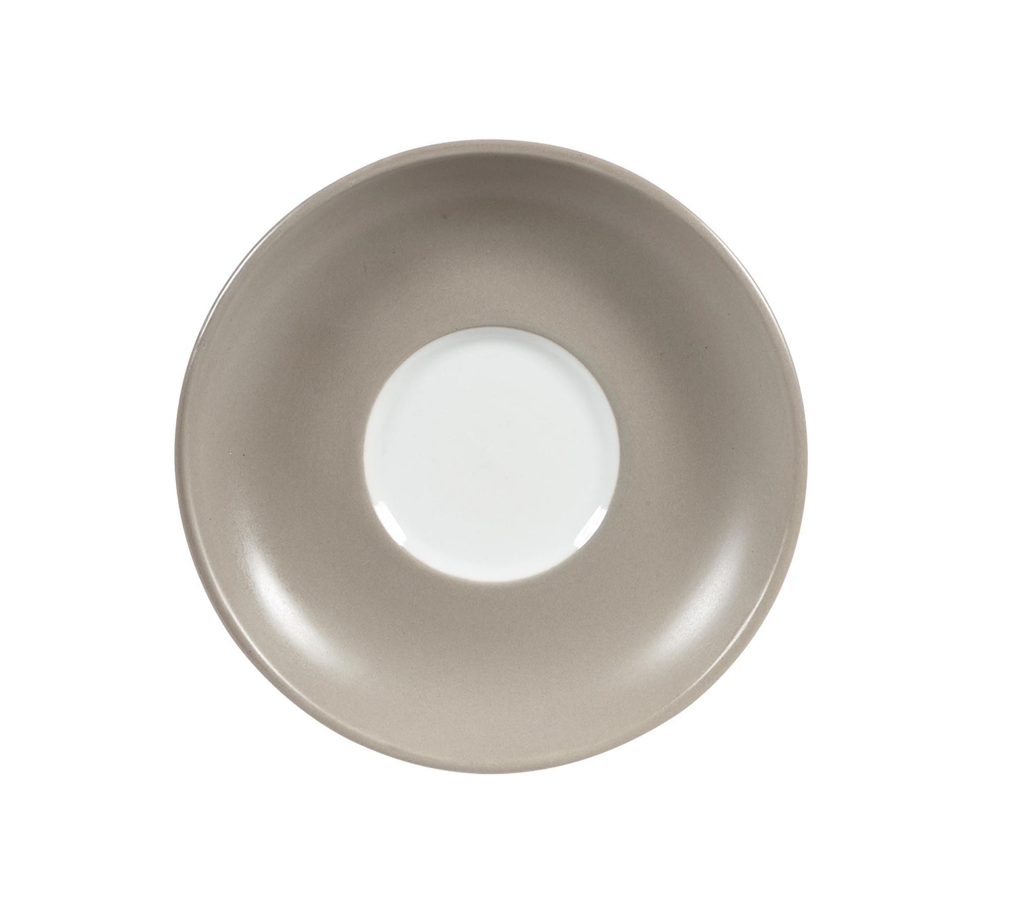 Elegante, langlebige Untertasse aus Porzellan in Smoke Grey, 15,5 cm, spülmaschinenfest, ideal für Kaffeegenuss.