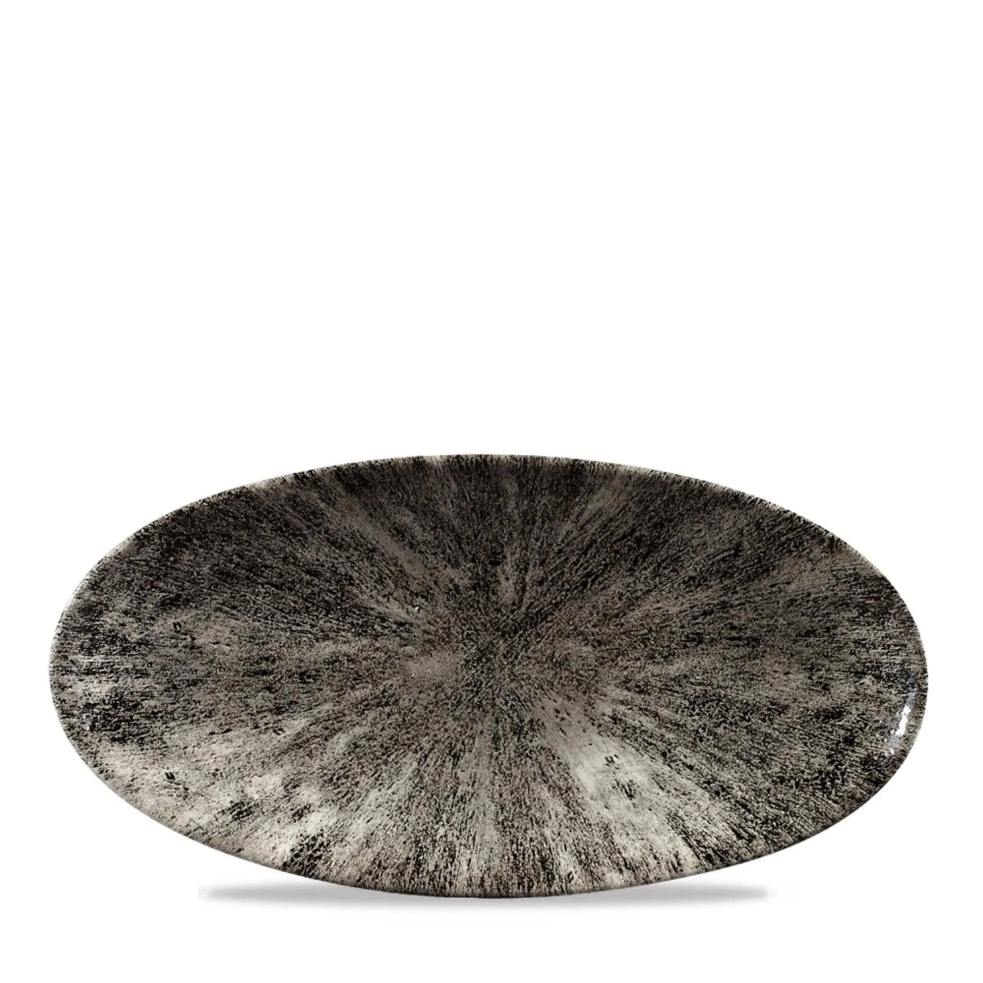 S.P. Stone Quartz Black Platte oval 29.9x15cm - KAQTU Design