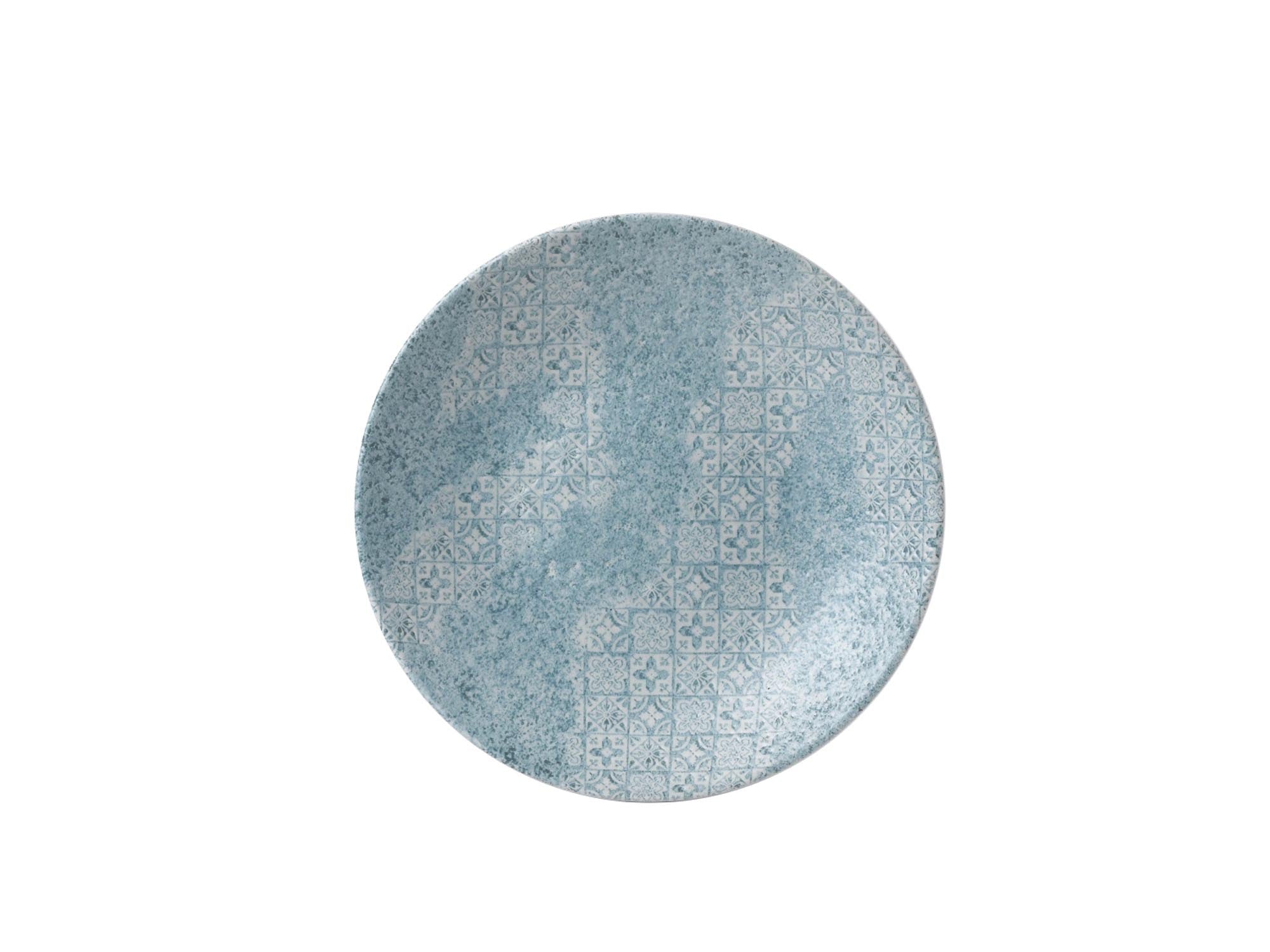 Entdecken Sie den V.P. Med Tiles Aquamarine Coupe Teller tief von Churchill. Hochwertiges Porzellan, maritime Ausstrahlung, pflegeleicht und vielseitig.