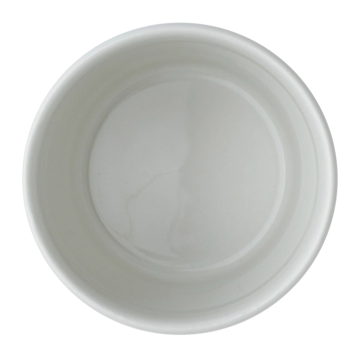 Weisser Becher aus Keramik/Porzellan/Steinzeug der Serie Nourish von Churchill, schlichte runde Form, Volumen 30 cl, D 8.7 cm x H 8.2 cm.