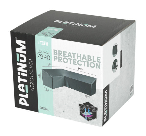 PLATINUM AEROCOVER Schutzhülle L-Form links 270x210x85xH65/90 cm in  präsentiert im Onlineshop von KAQTU Design AG. Gartenmöbelabdeckung ist von PLATINUM AEROCOVER