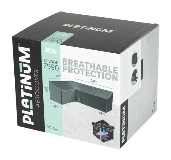 PLATINUM AEROCOVER Schutzhülle L-Form links 270x210x85xH65/90 cm in  präsentiert im Onlineshop von KAQTU Design AG. Gartenmöbelabdeckung ist von PLATINUM AEROCOVER
