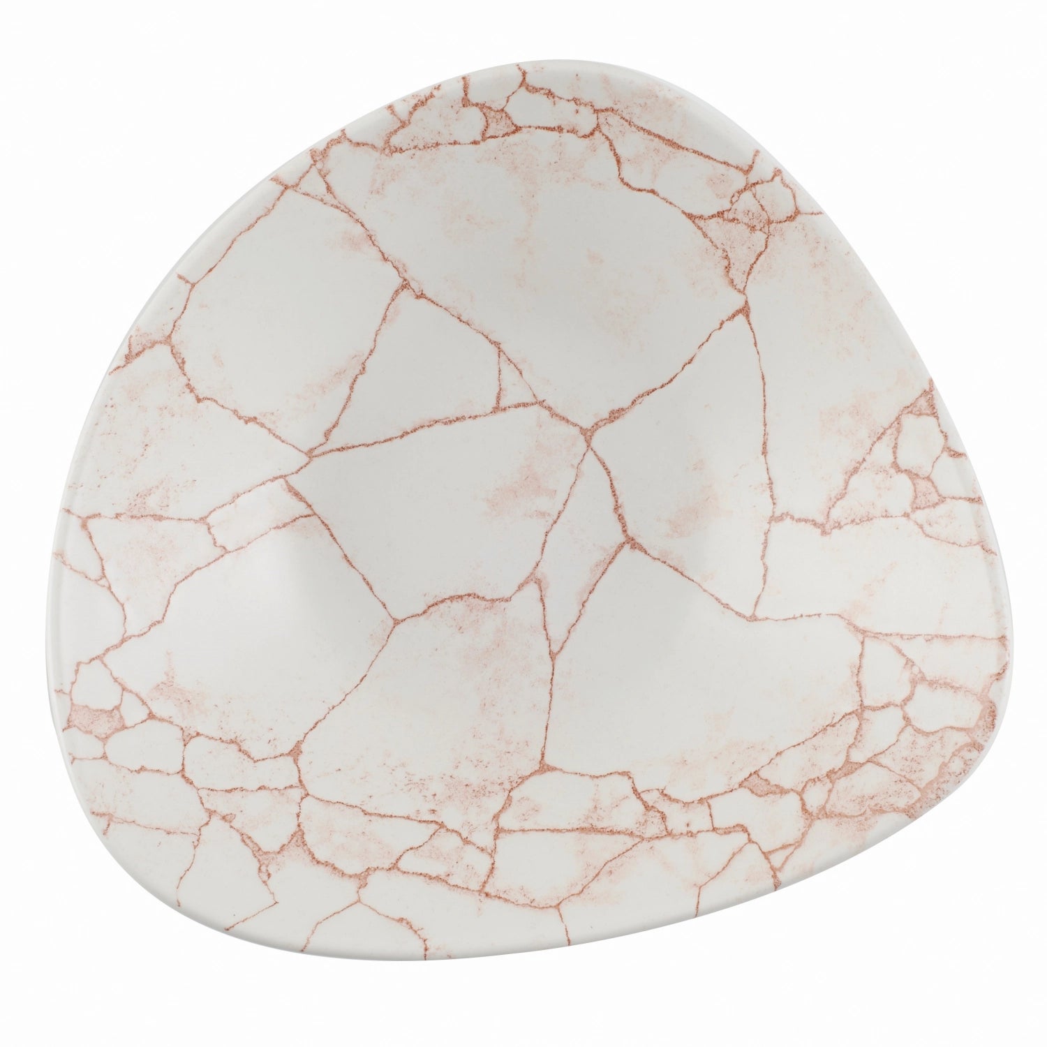 Entdecken Sie den S.P. Kintsugi Coral Triangel Teller tief 23.5cm von Churchill – hochwertiges Porzellan, inspiriert von Kintsugi, ideal für stilvolle Präsentation.