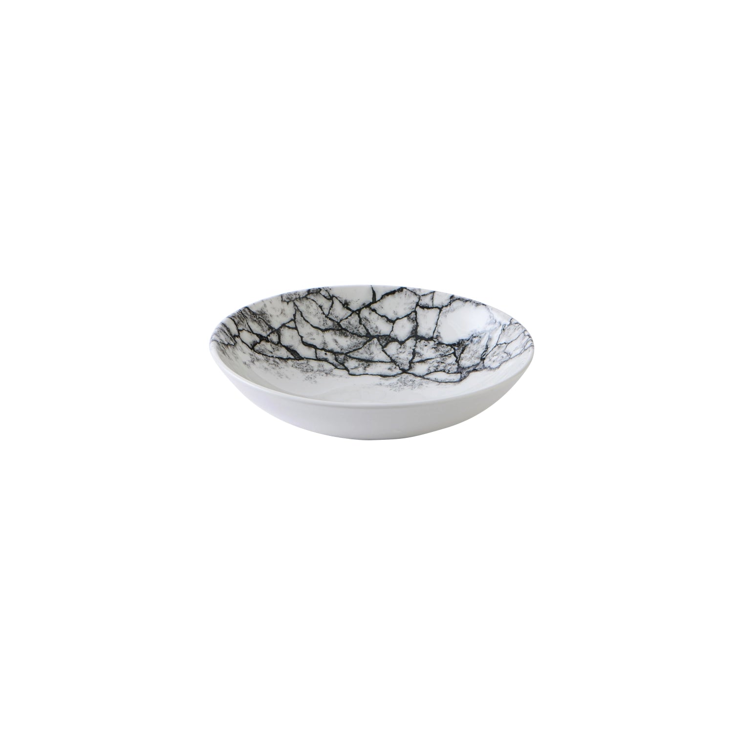 Erleben Sie den S.P. Kintsugi Accents Quartz Black Coupe Teller tief 18.2cm von Churchill – ein einzigartiges Design, perfekt für kreative Gerichte und elegante Tischdekoration.
