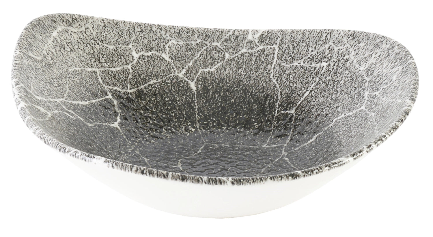 Schwarze Triangel-Schüssel aus Kintsugi Reverse Quartz von Churchill, 25.3 cm, ideal für stilvolle Tischdekoration und Servieren.