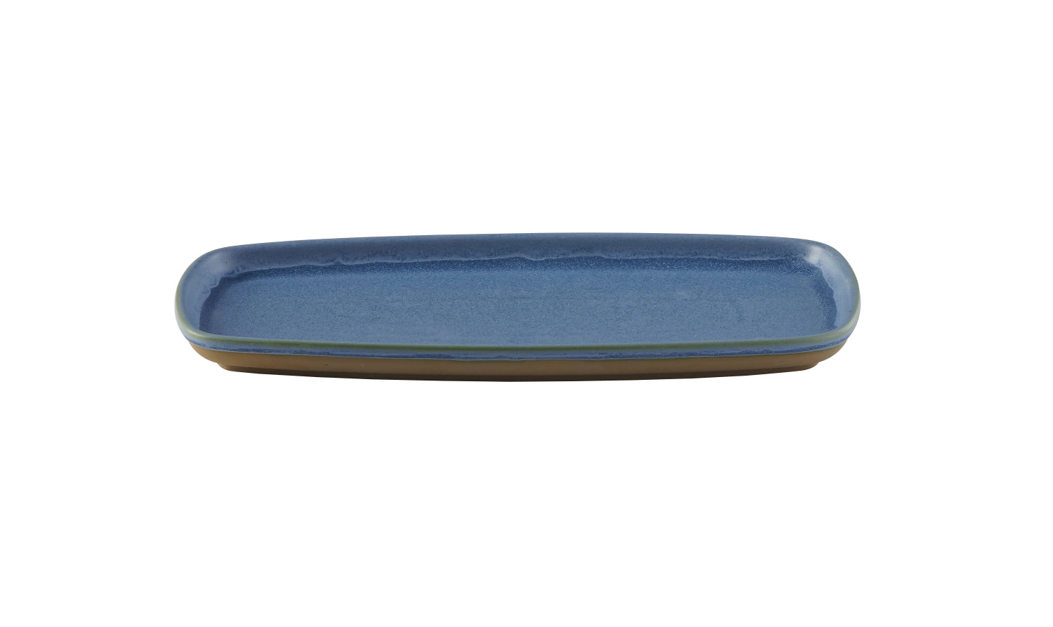 Elegante rechteckige Platte Emerge Oslo Blue von Churchill, 30x14.7cm, in sanften Blautönen, perfekt für stilvolle Anlässe und Tischarrangements.