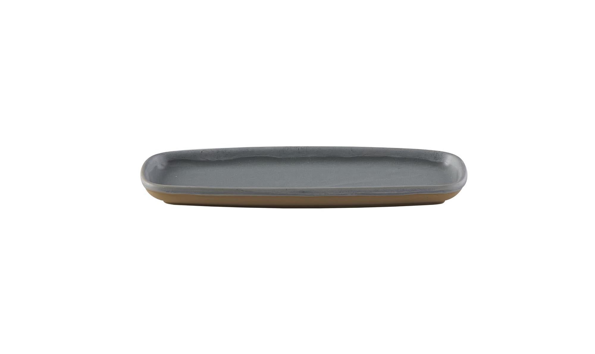 Rechteckige Emerge Seattle Grey Platte von Churchill, 25.1x10cm, in elegantem Grau, ideal für stilvolle Tischdekoration und Servieren.