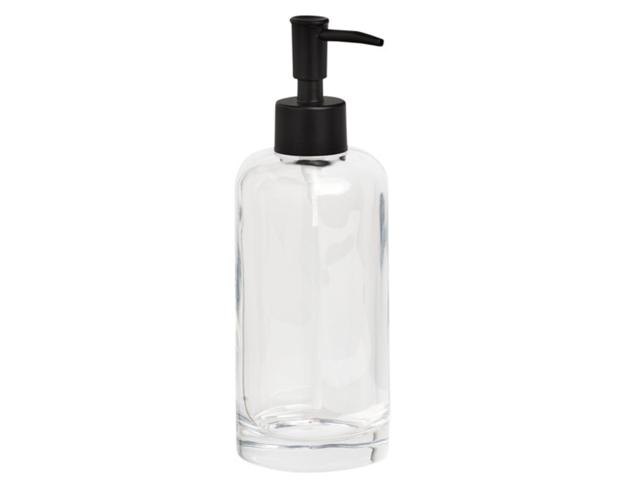 Eleganter ZELLER Seifenspender aus klarem Glas (ø 6,9x20,2 cm) für Flüssigseife. Hochwertig, langlebig und umweltfreundlich. Ideal für jedes Badezimmer.