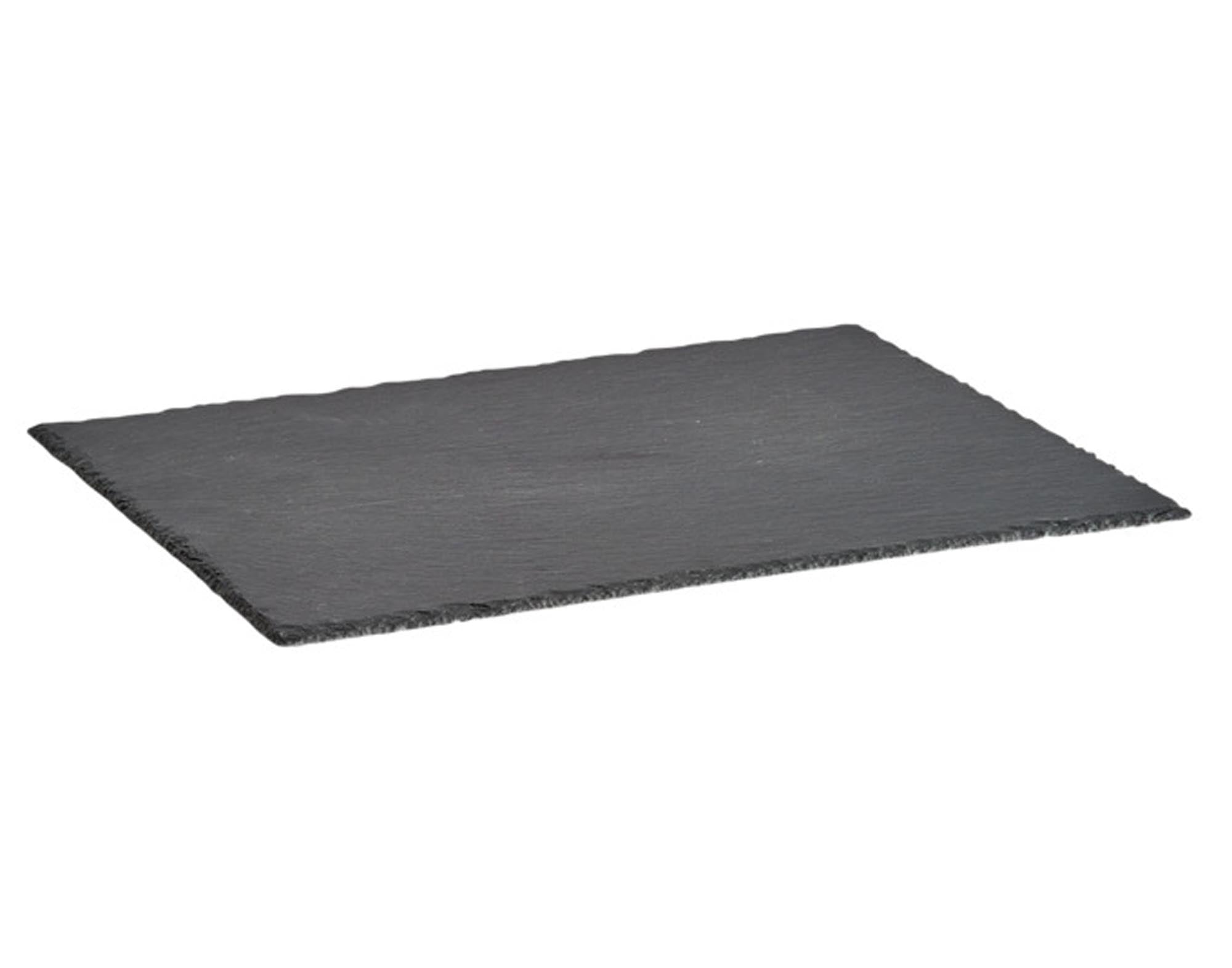 Elegante, robuste Schiefer-Servierplatte 40x30 cm von ZELLER PRESENT: ideal für stilvolles Präsentieren von Speisen, pflegeleicht und vielseitig.
