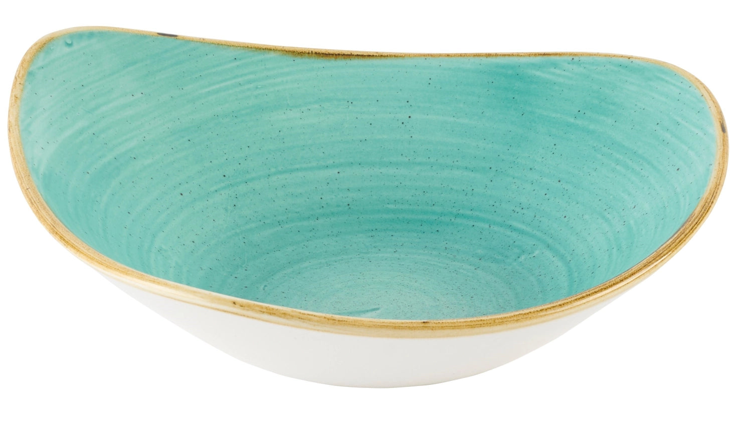 Elegante Stonecast Triangel Schüssel in sanftem Mintgrün, 23.5 cm, perfekt für kreative Anrichteideen und besondere Anlässe.