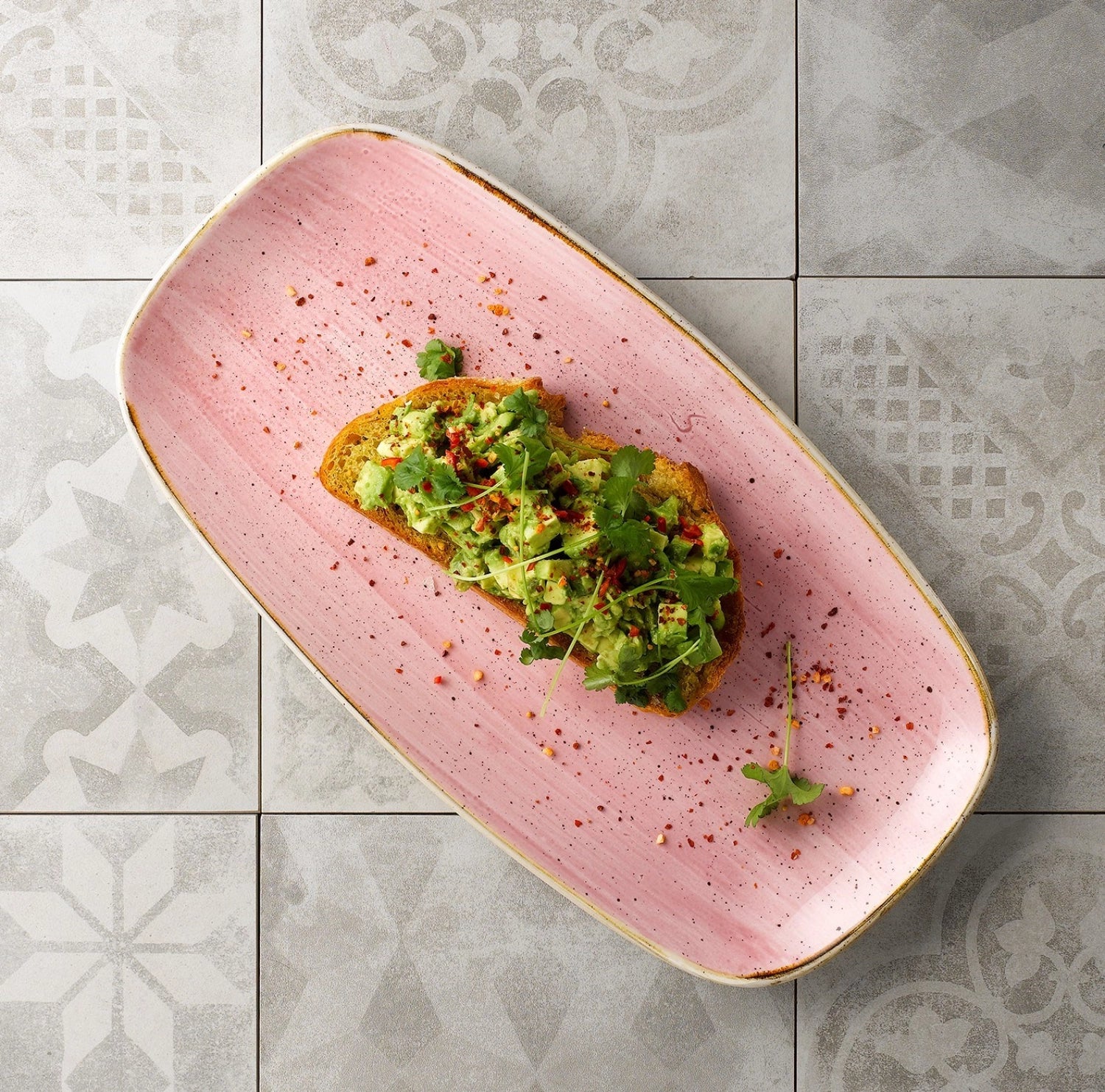 Stonecast Chefs Walled Oblong Plate Petal Pink 35x18.5 cm