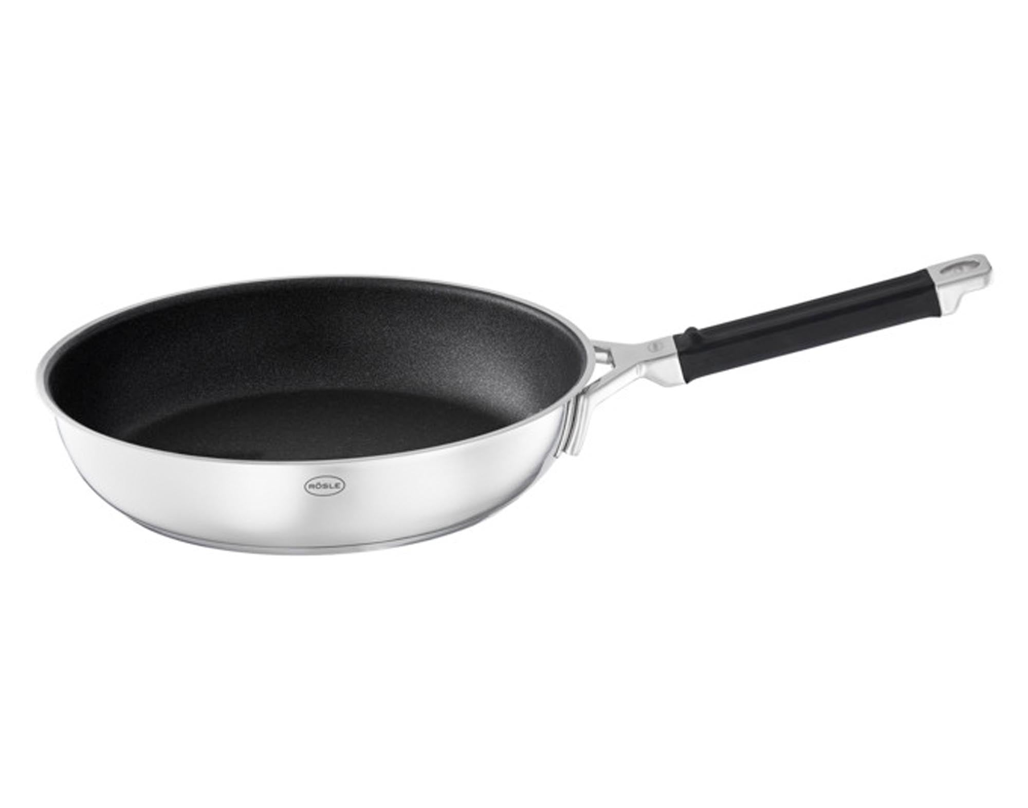 Entdecken Sie die RÖSLE Bratpfanne SilencePro ProResist ø 20 cm: robust, mit Antihaftbeschichtung, geräuschdämpfend und ideal für kleine Portionen.