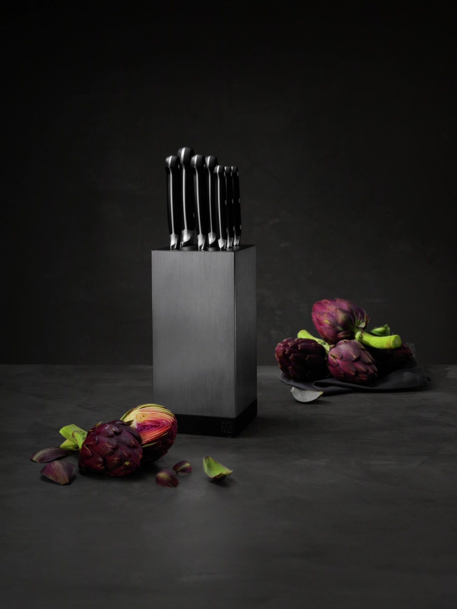 Eleganter ZWILLING Messerblock aus Aluminium, leere Ausführung, 25x12x12 cm, perfektes Design für die sichere und stilvolle Aufbewahrung Ihrer Küchenmesser.