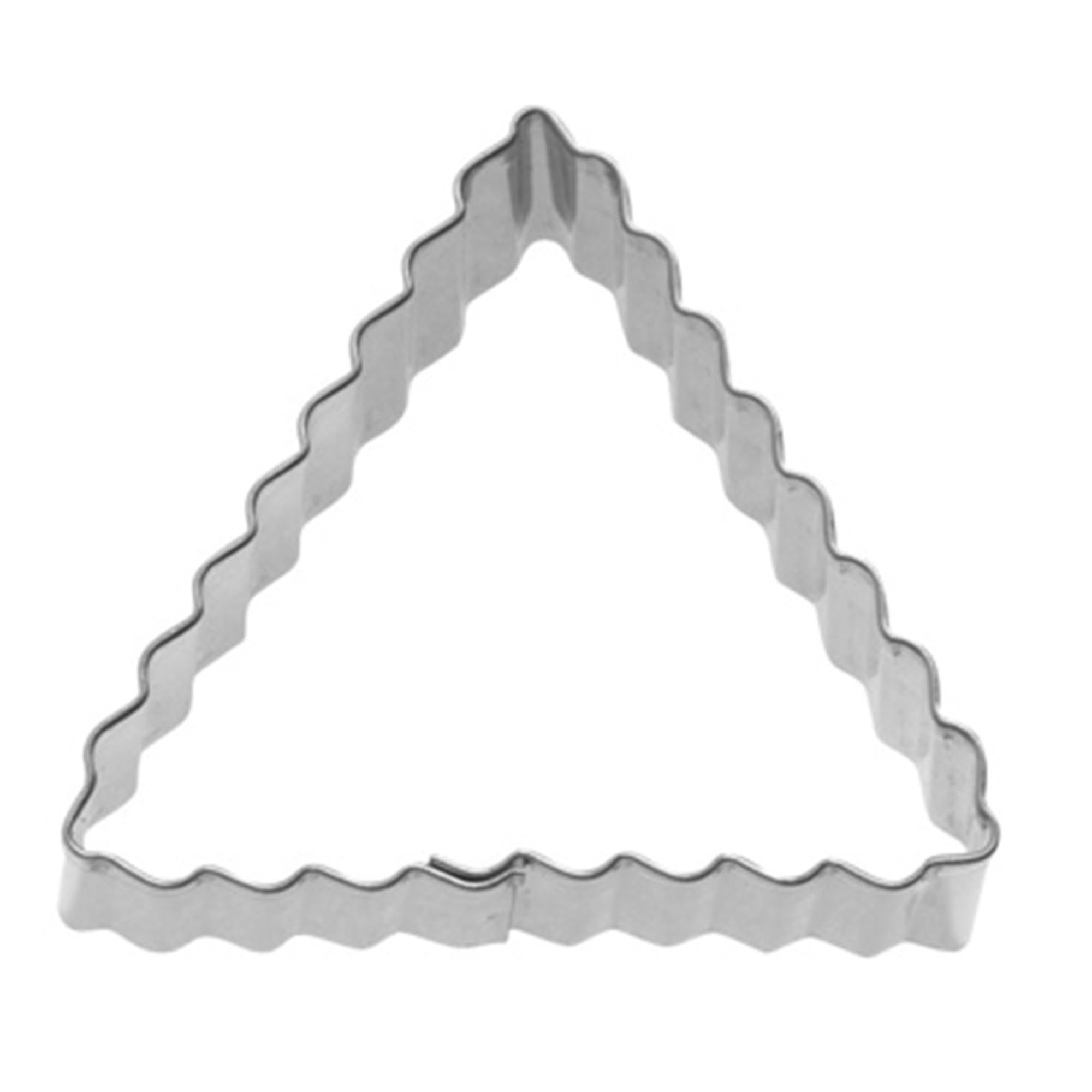 Set aus 3 gewellten Dreieck-Ausstechformen (4,5,6 cm) von Westmark, ideal für kreative Terrassen-Dekorationen und Backideen.